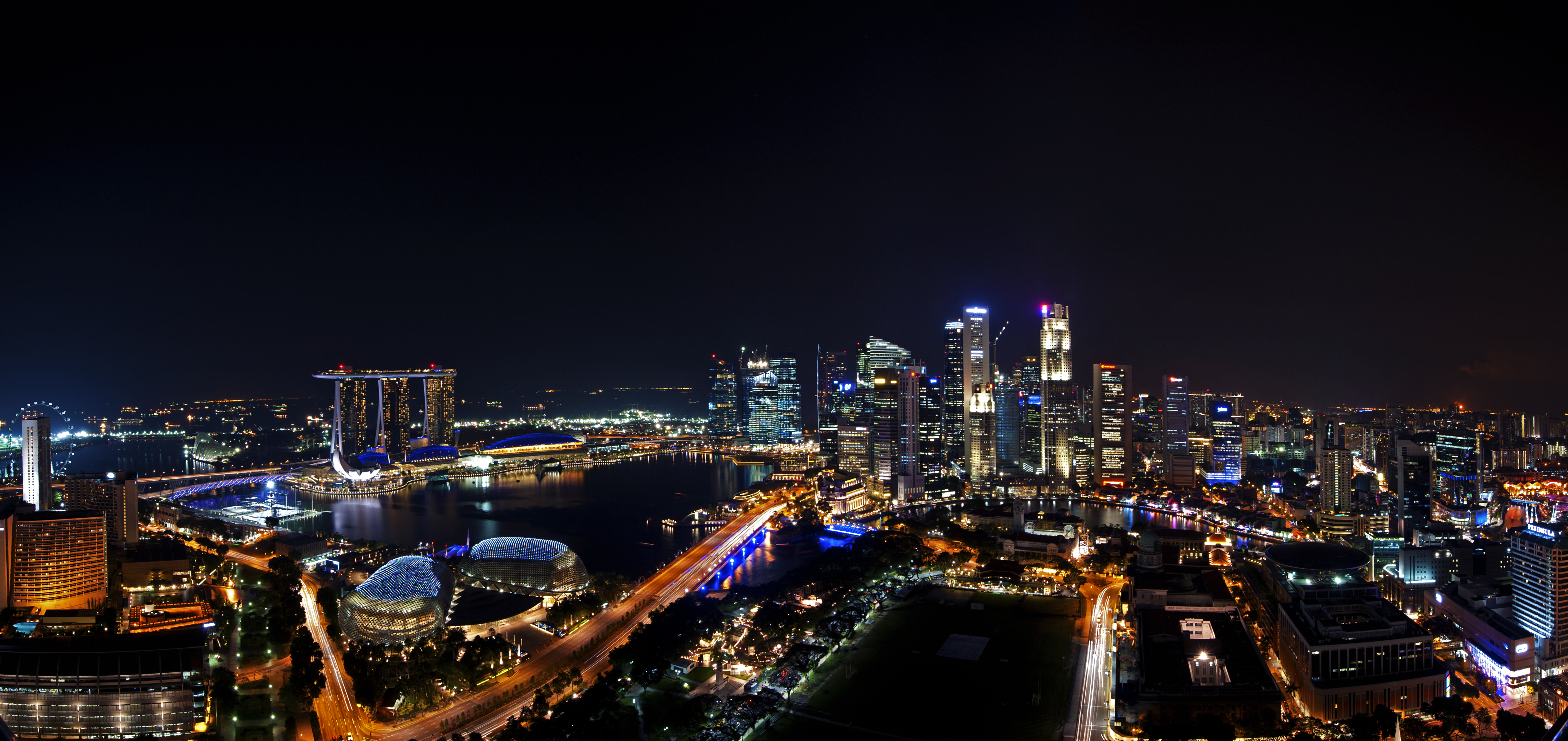 1 singapore skyline night panorama 2011