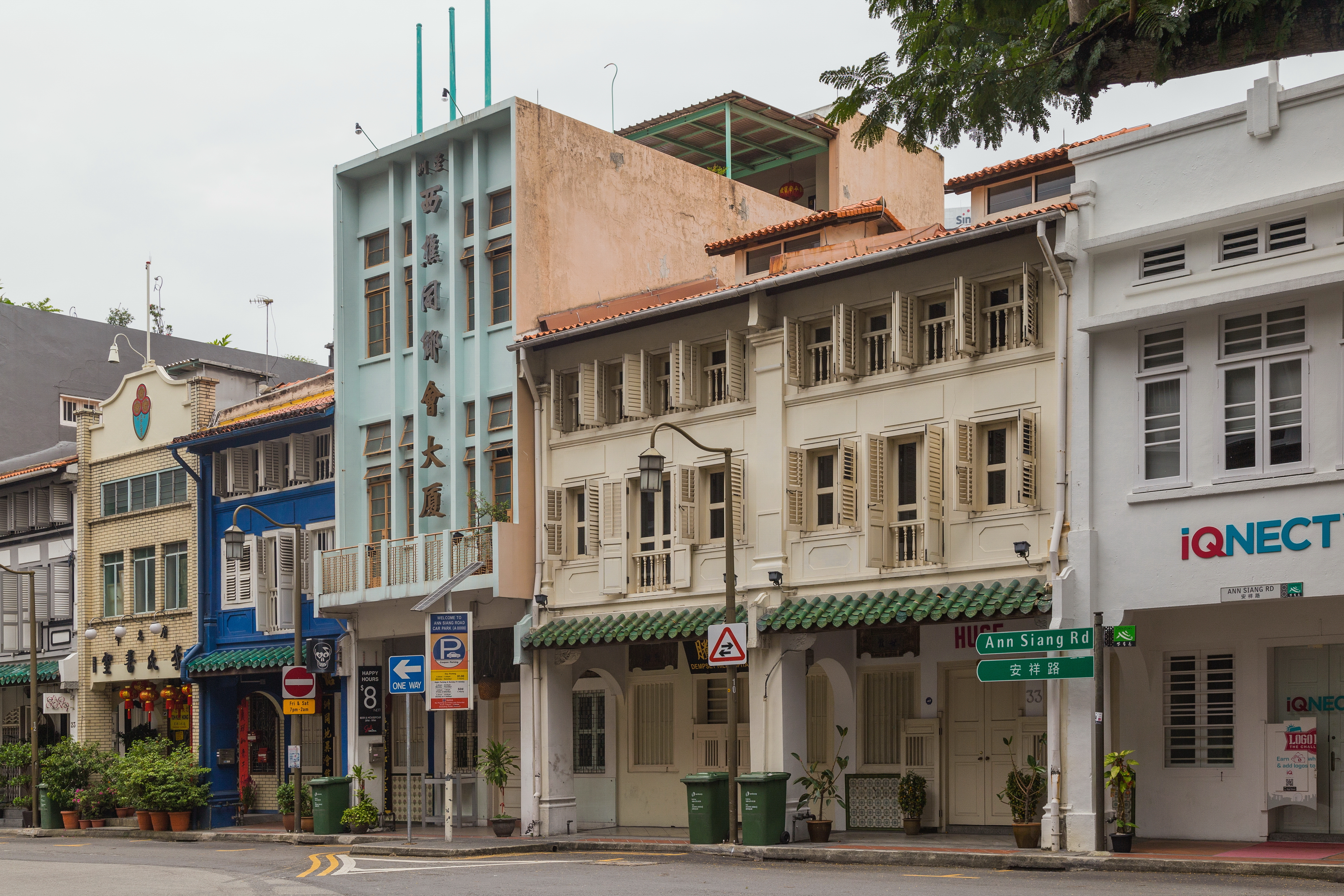 2016 Singapur, Chinatown, Ulica Ann Siang, Domy-sklepy (03)