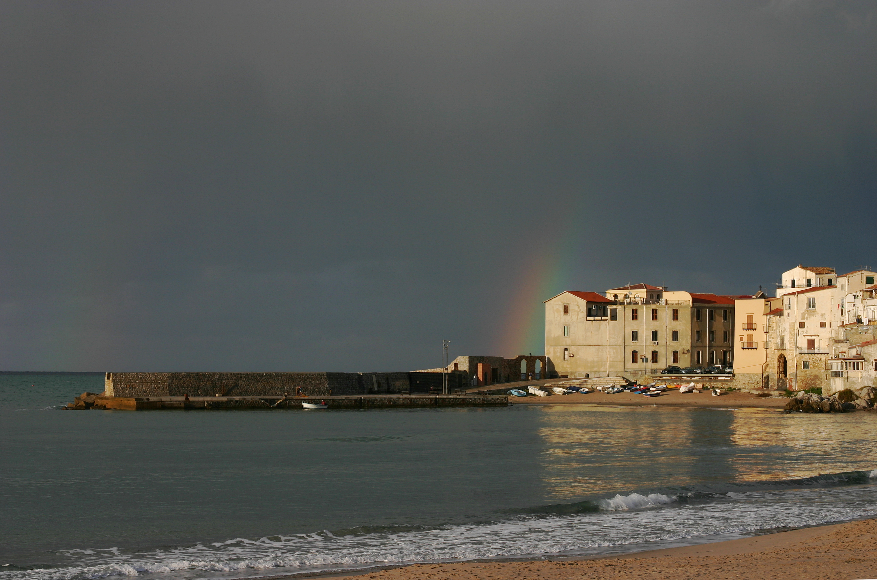 Beach and rainbow - Cefalù - Italy 2015
