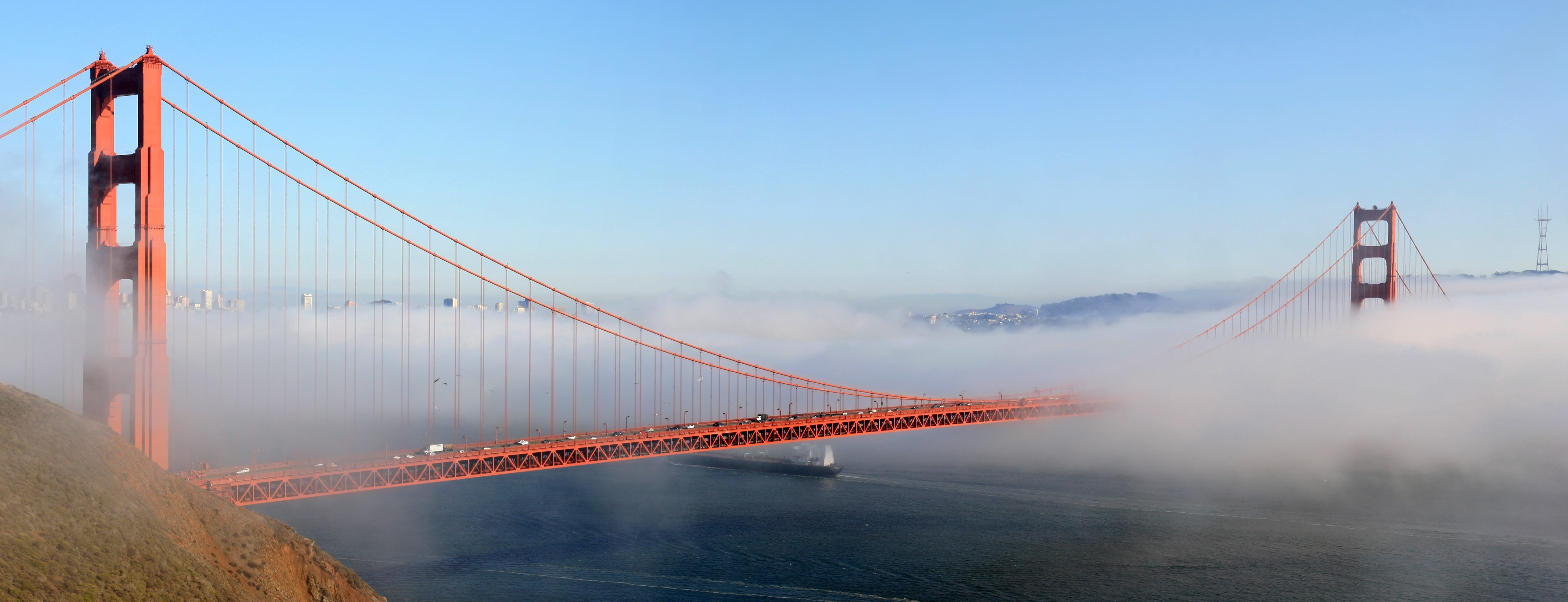 Golden Gate Bridge, San Francisco and Sutro Tower