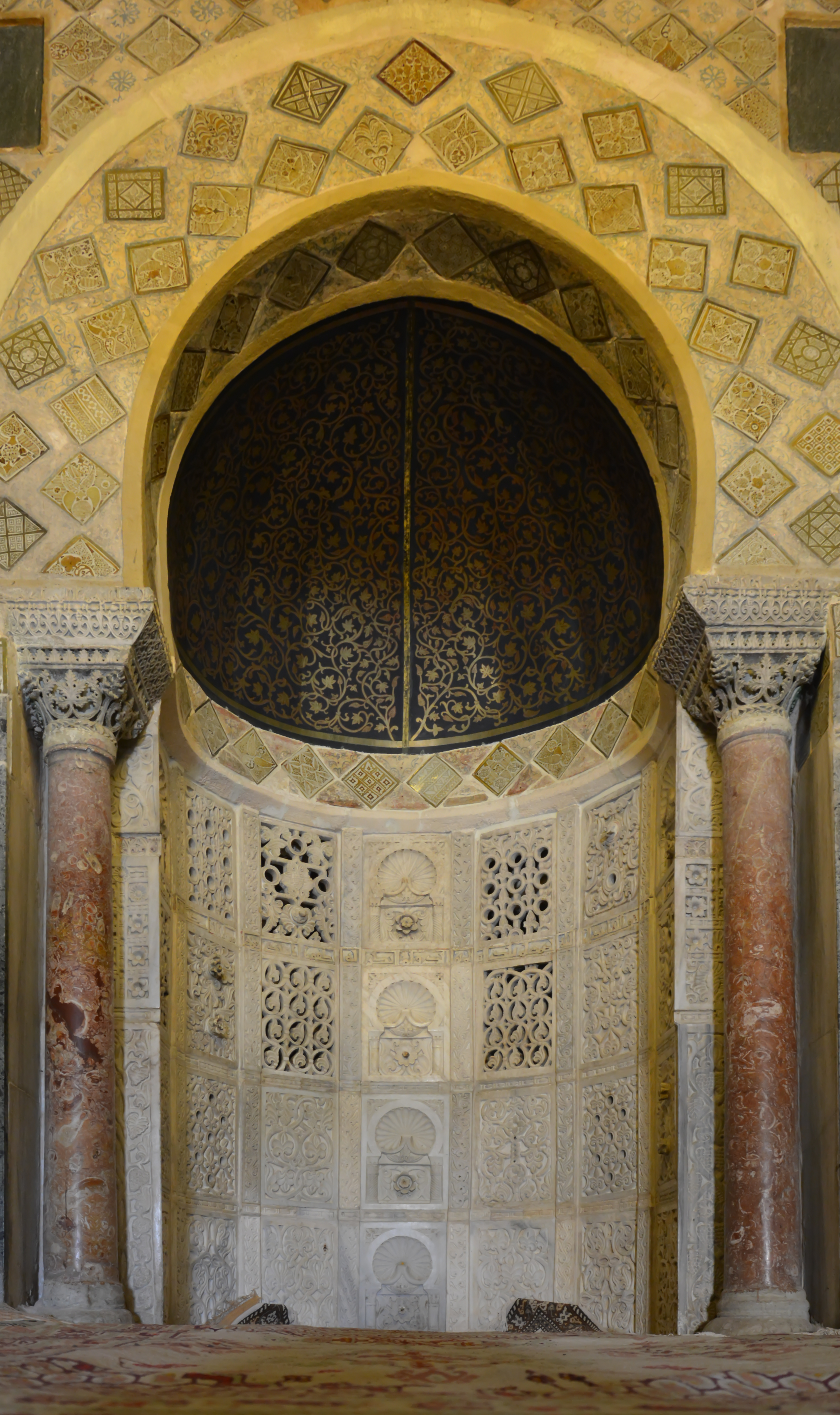 Grande Mosquée de Kairouan, gros plan sur le mihrab