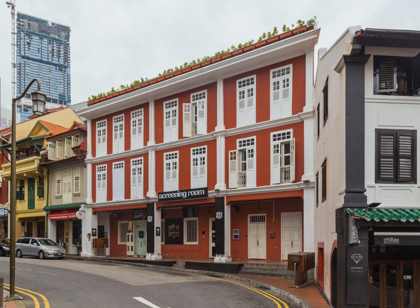 2016 Singapur, Chinatown, Ulica Ann Siang, Domy-sklepy (01)