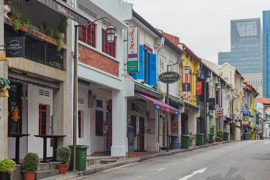 2016 Singapur, Chinatown, Ulica Klubowa, Domy-sklepy (01)