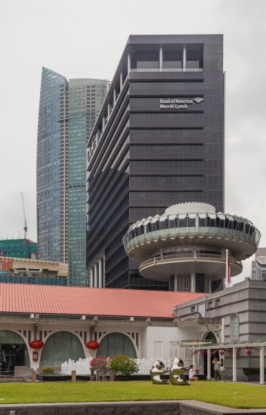 2016 Singapur, Downtown Core, OUE Bayfront i Change Alley Aerial Plaza