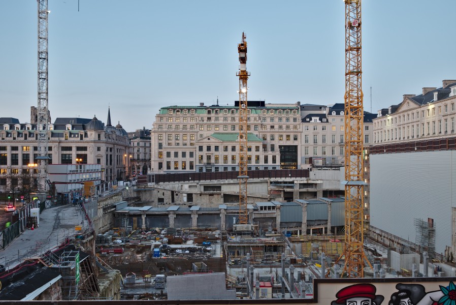 Construction site of the BNP Paribas Fortis headquarter in Montagne du Parc, Brussels, Belgium (DSCF4134)