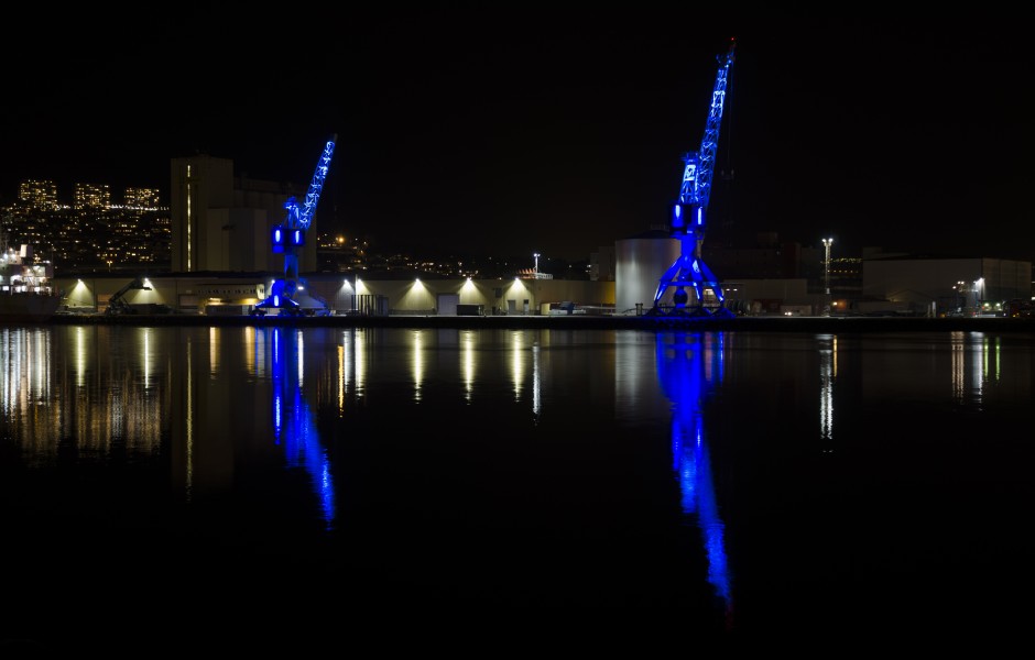 Drammen havn blue cranes (2)