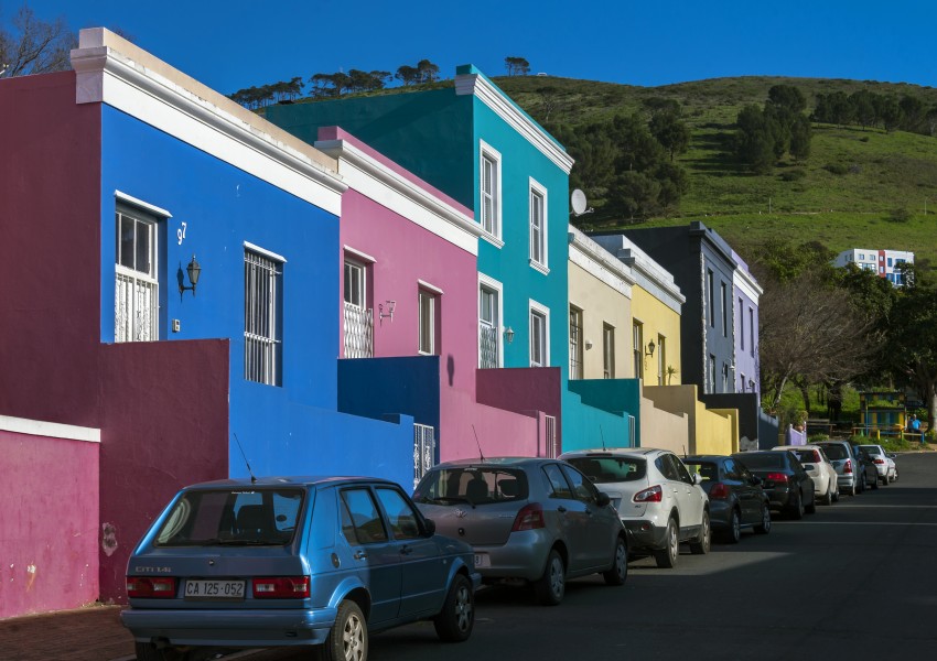 E side of Wale Street above Chiappini Street intersection, Bo-Kaap, Cape Town