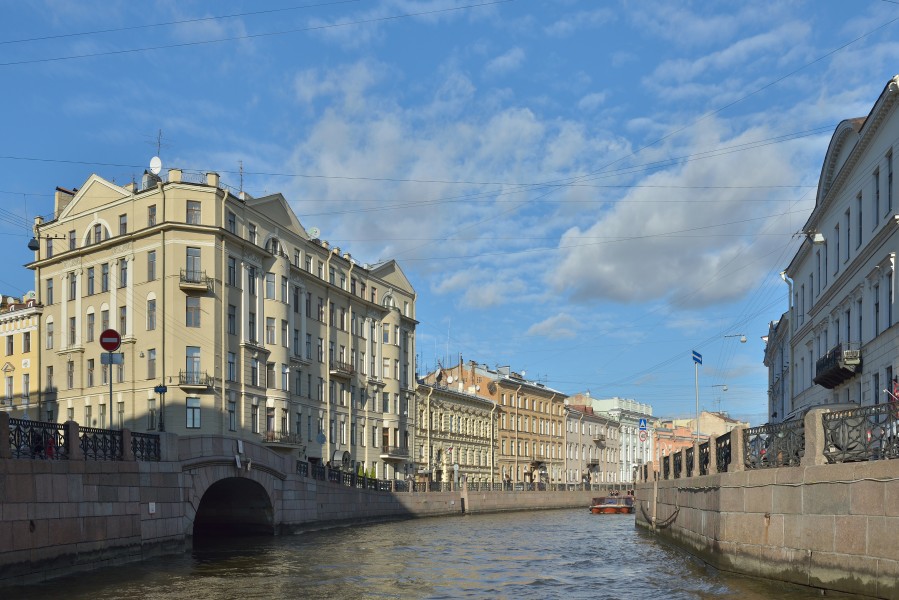Moyka river in Saint Petersburg view NE 