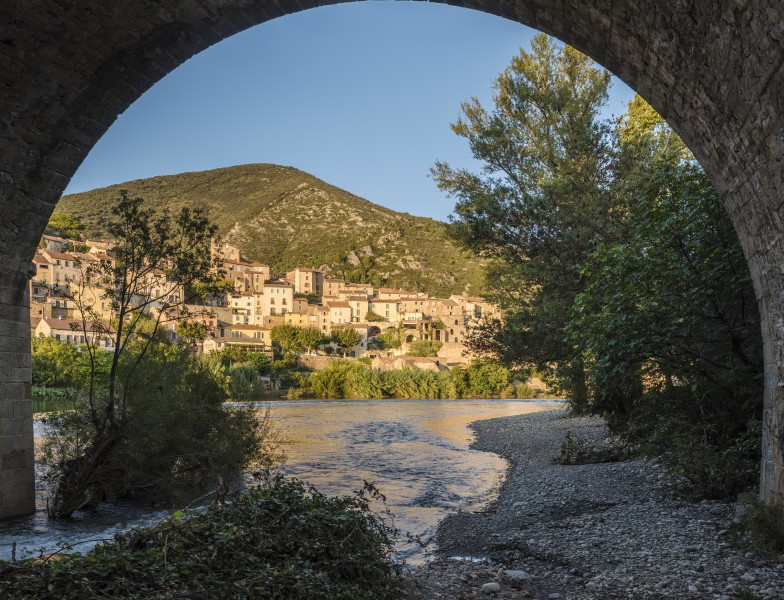 Roquebrun from under the bridge