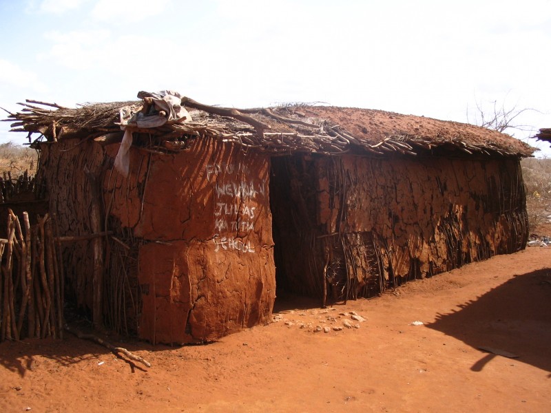 School in a Maasai village on the A109 road, Kenya