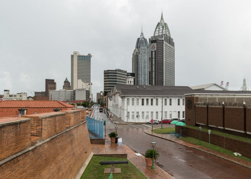 View of Downtown Mobile from Fort Conde 20160712 1