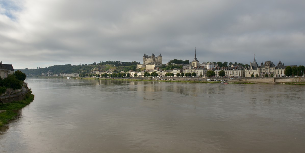 View of Saumur and castle on the Loire