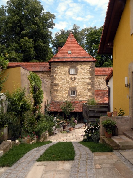 Weissenburg.Small court at city wall