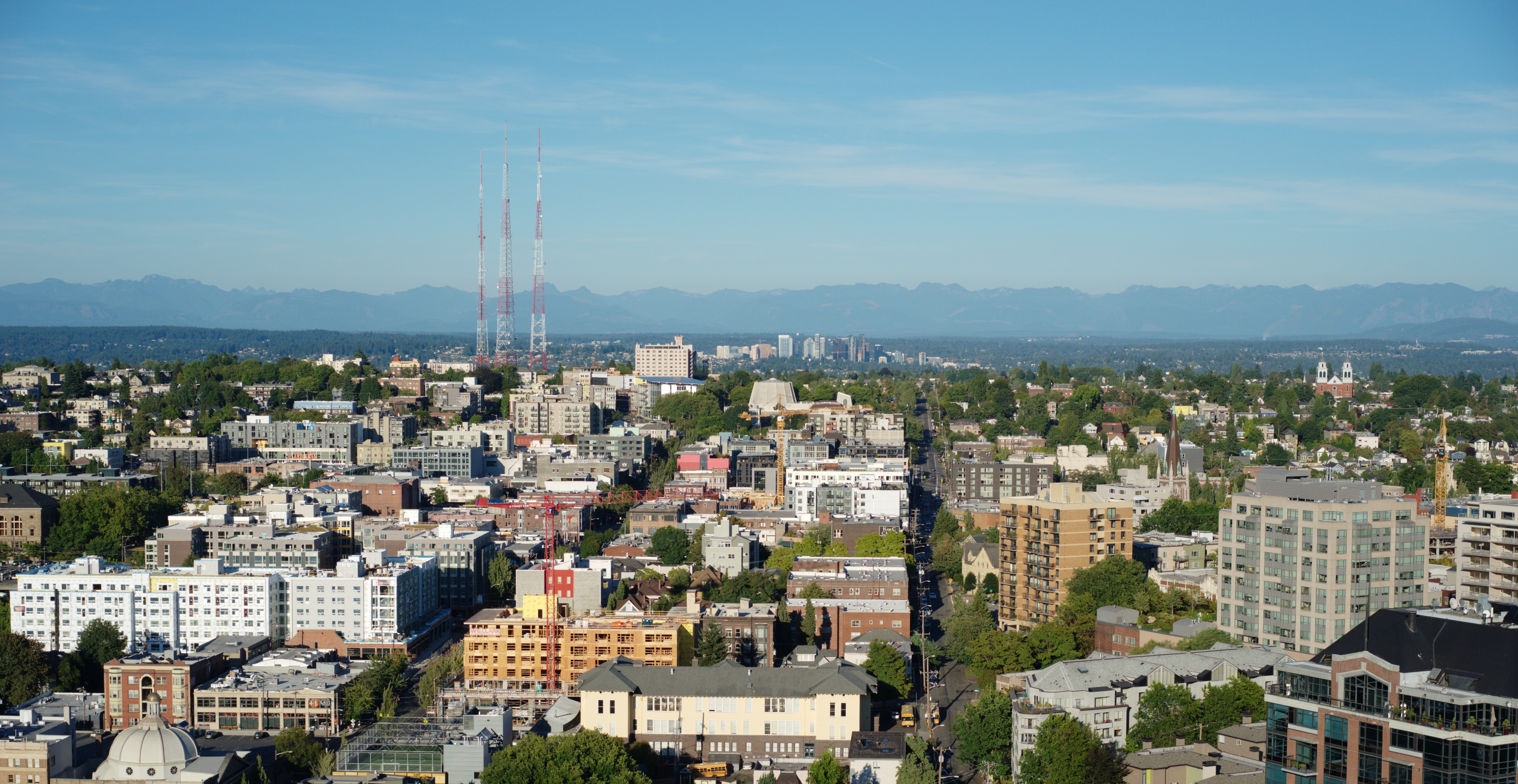 Capitol Hill as seen from 9th and Pine looking east towards Bellevue, WA