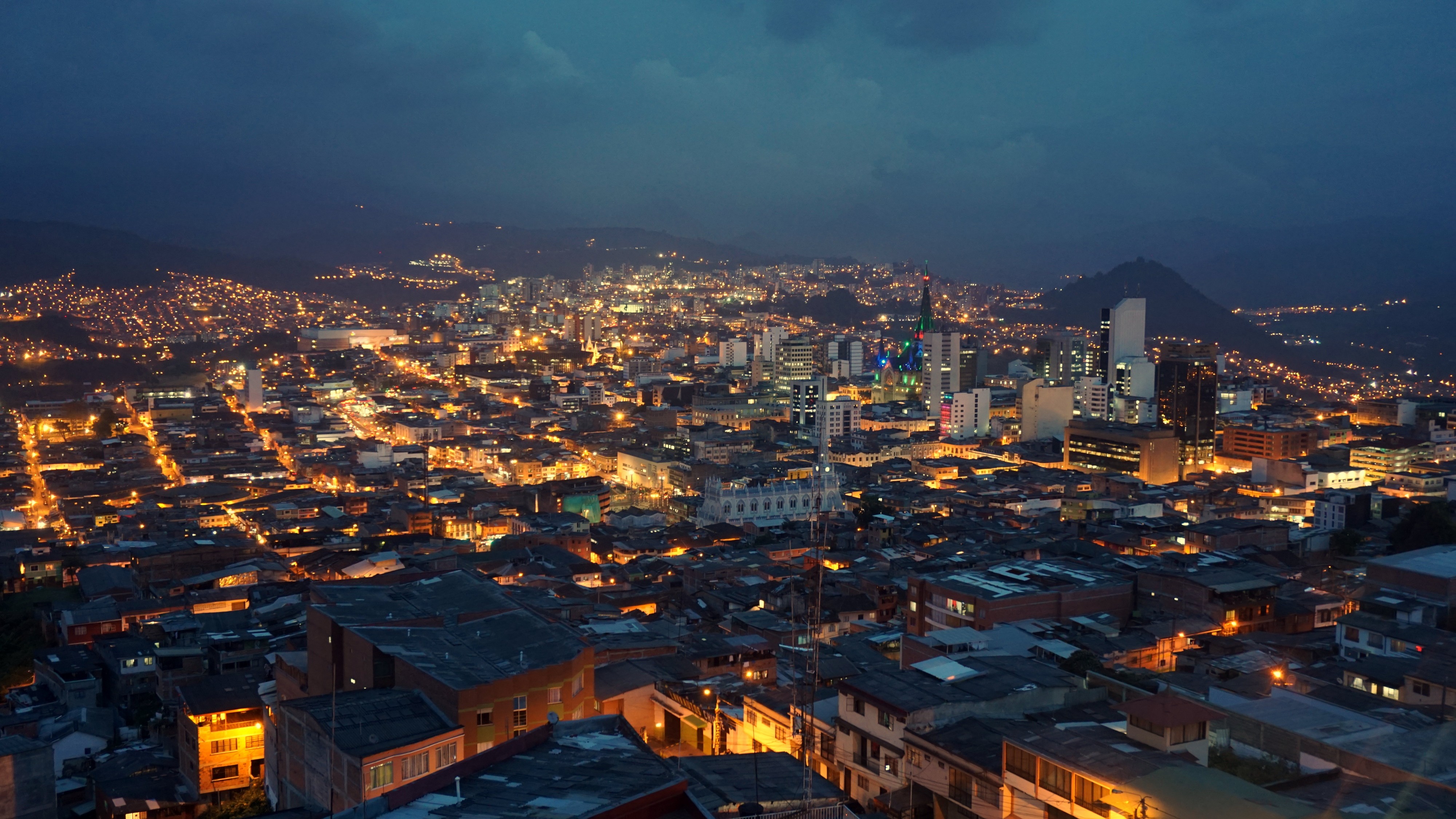 Manizales city center at dawn
