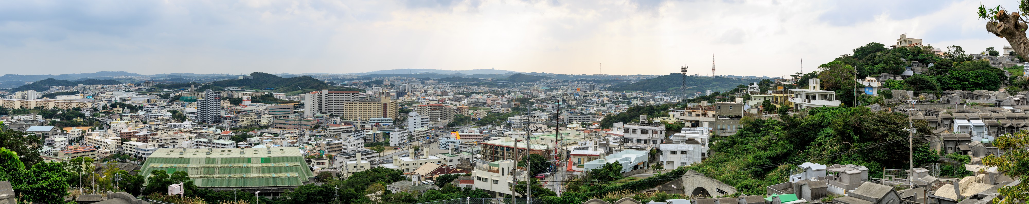 Naha Okinawa Japan Panoramic-view-of-town-from-Shikinaen-01