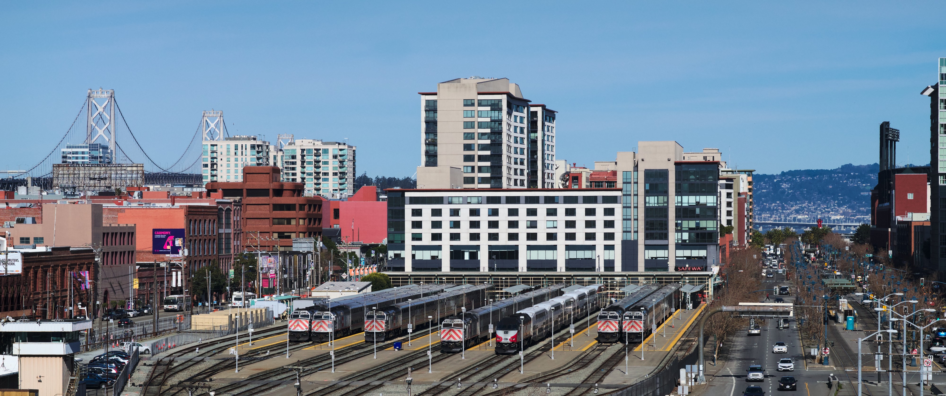 San Francisco Caltrain Station as seen from I-280