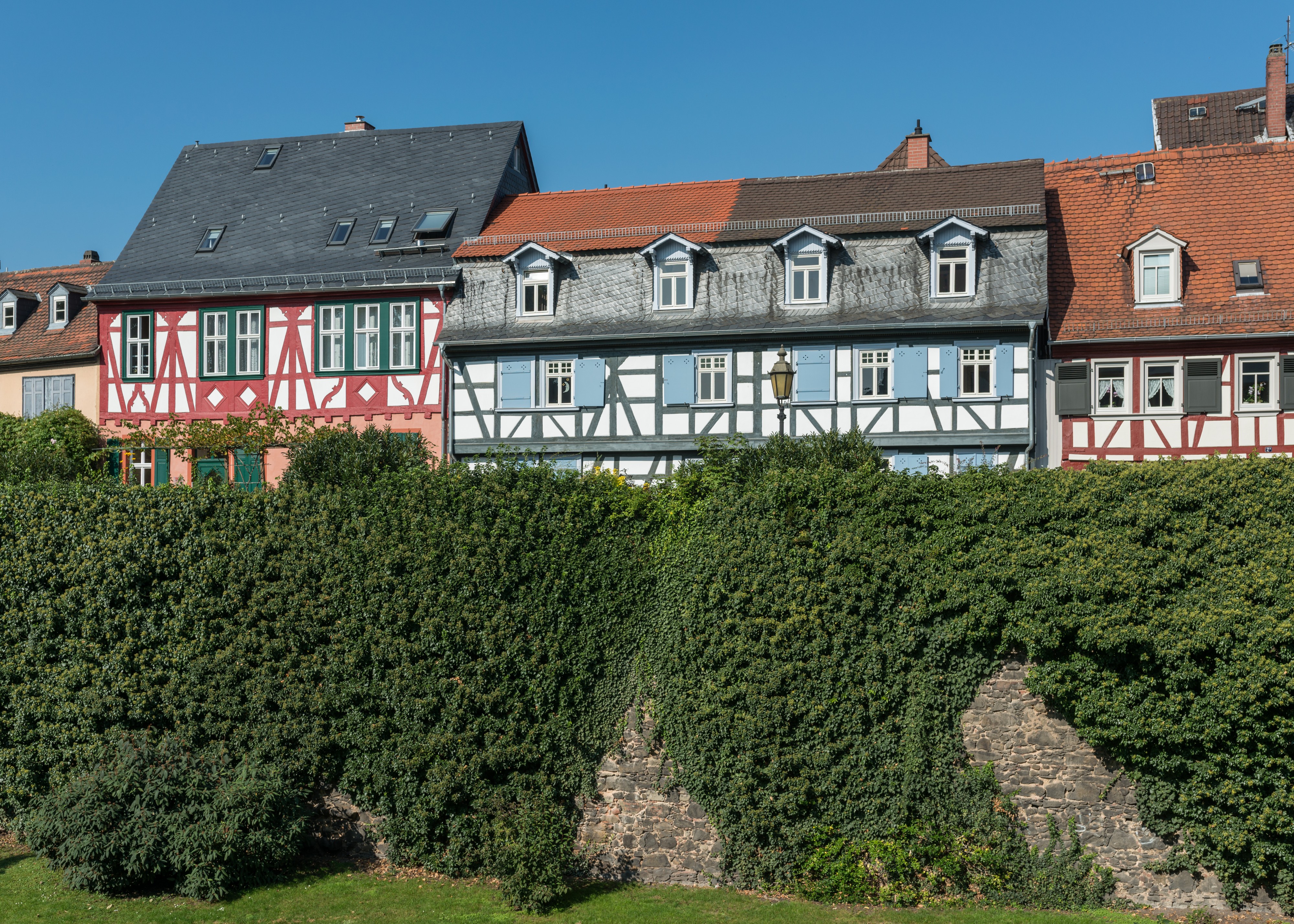View of buildings as seen from Höchster Schloss, Frankfurt 20141004 1