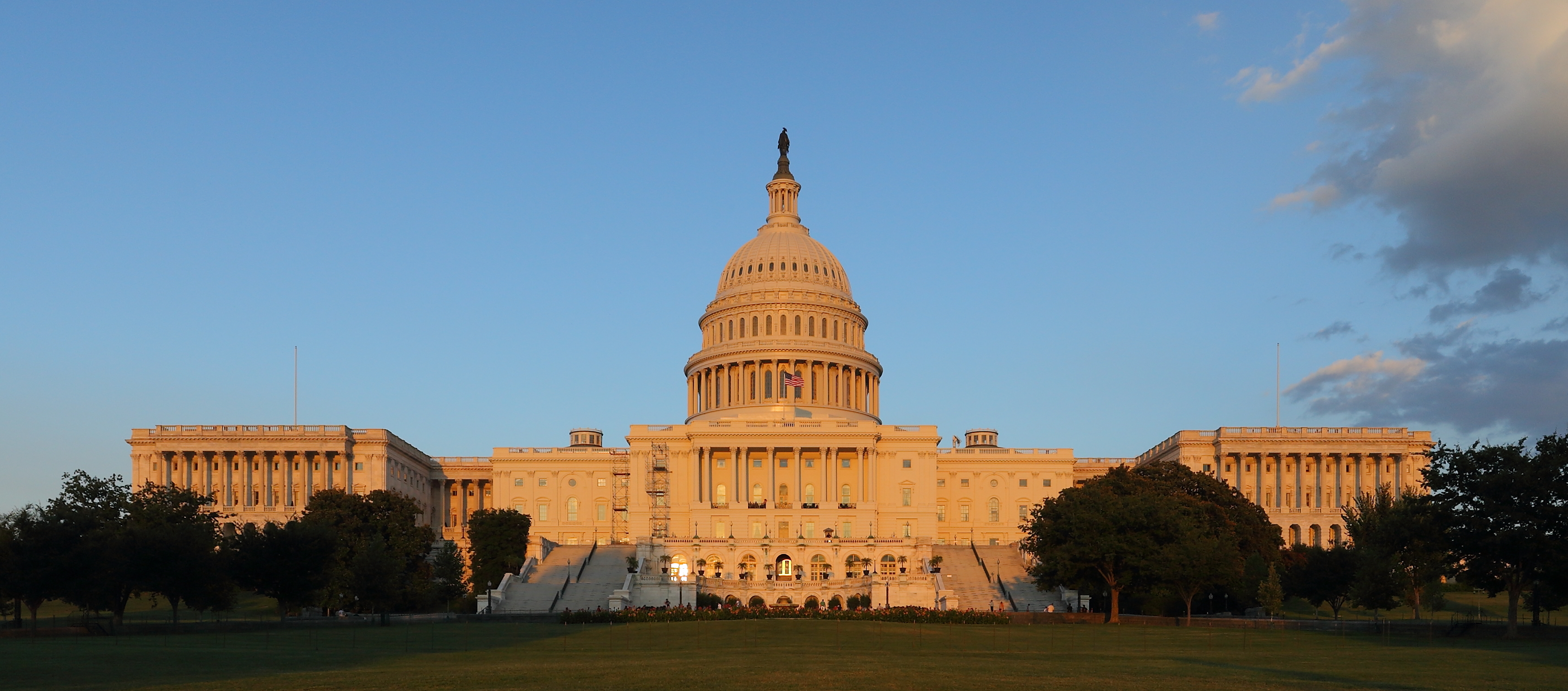 US Capitol west side at dusk