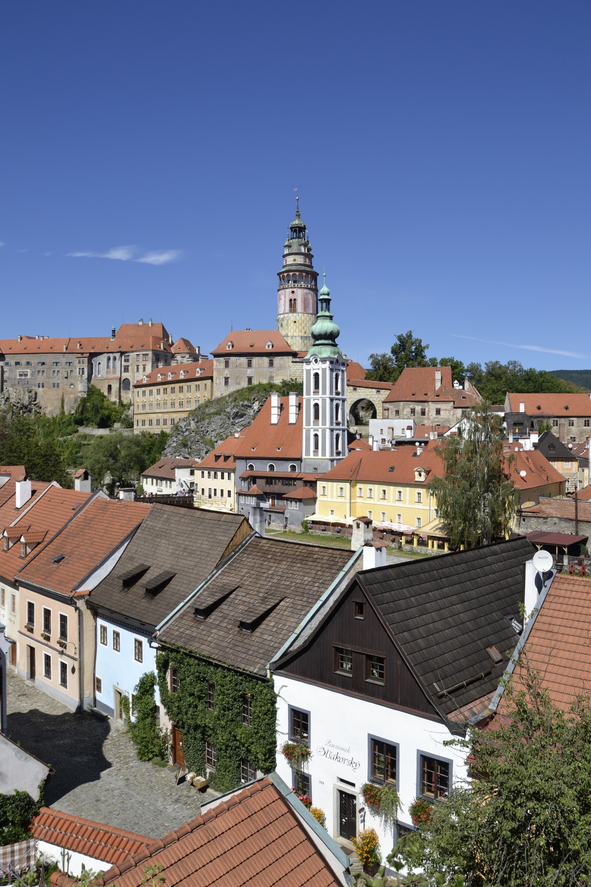 View over Český Krumlov in August 2012