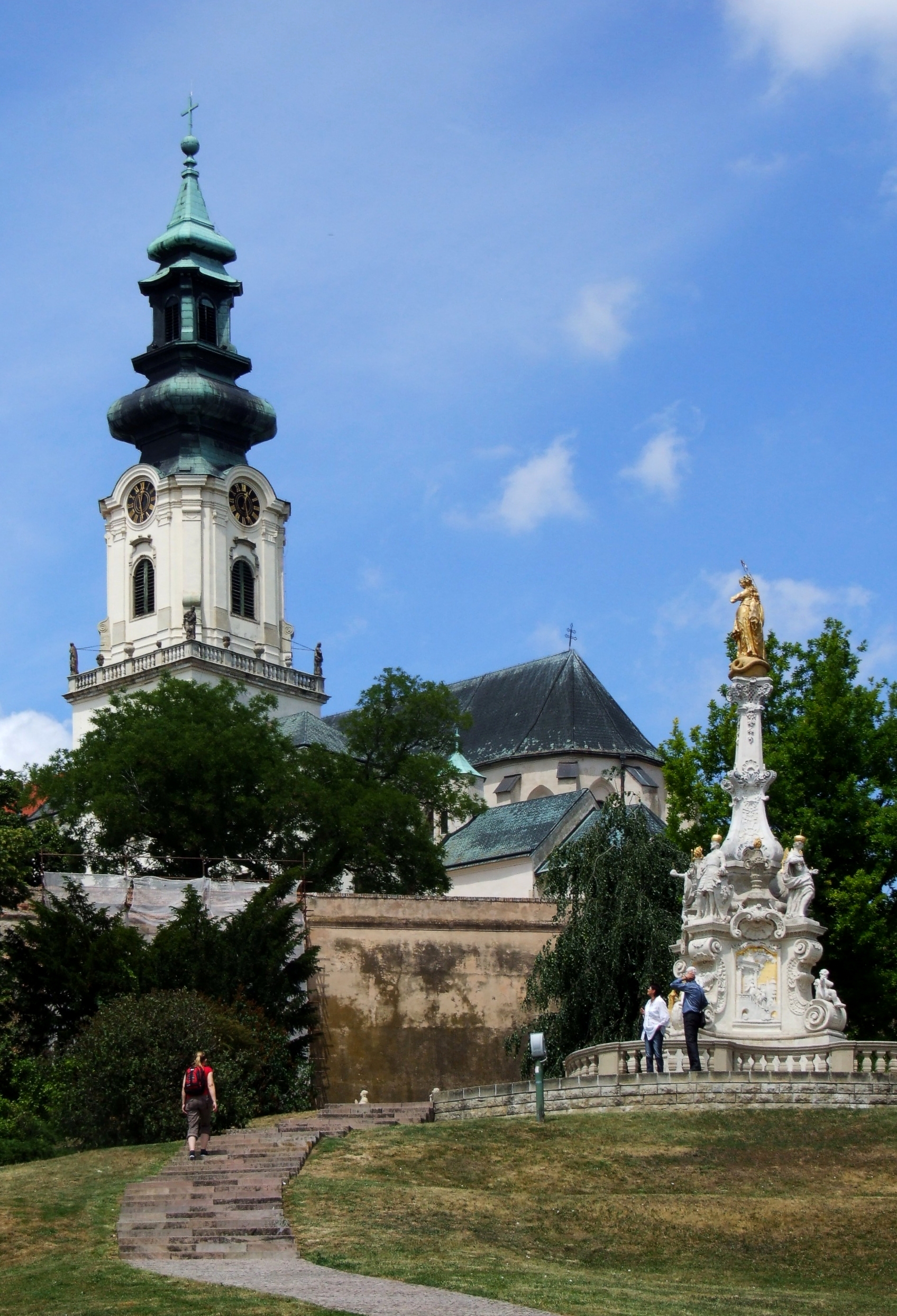 Cathedral Basilica of St Emmeram and Plague column in Nitra (Nyitra)