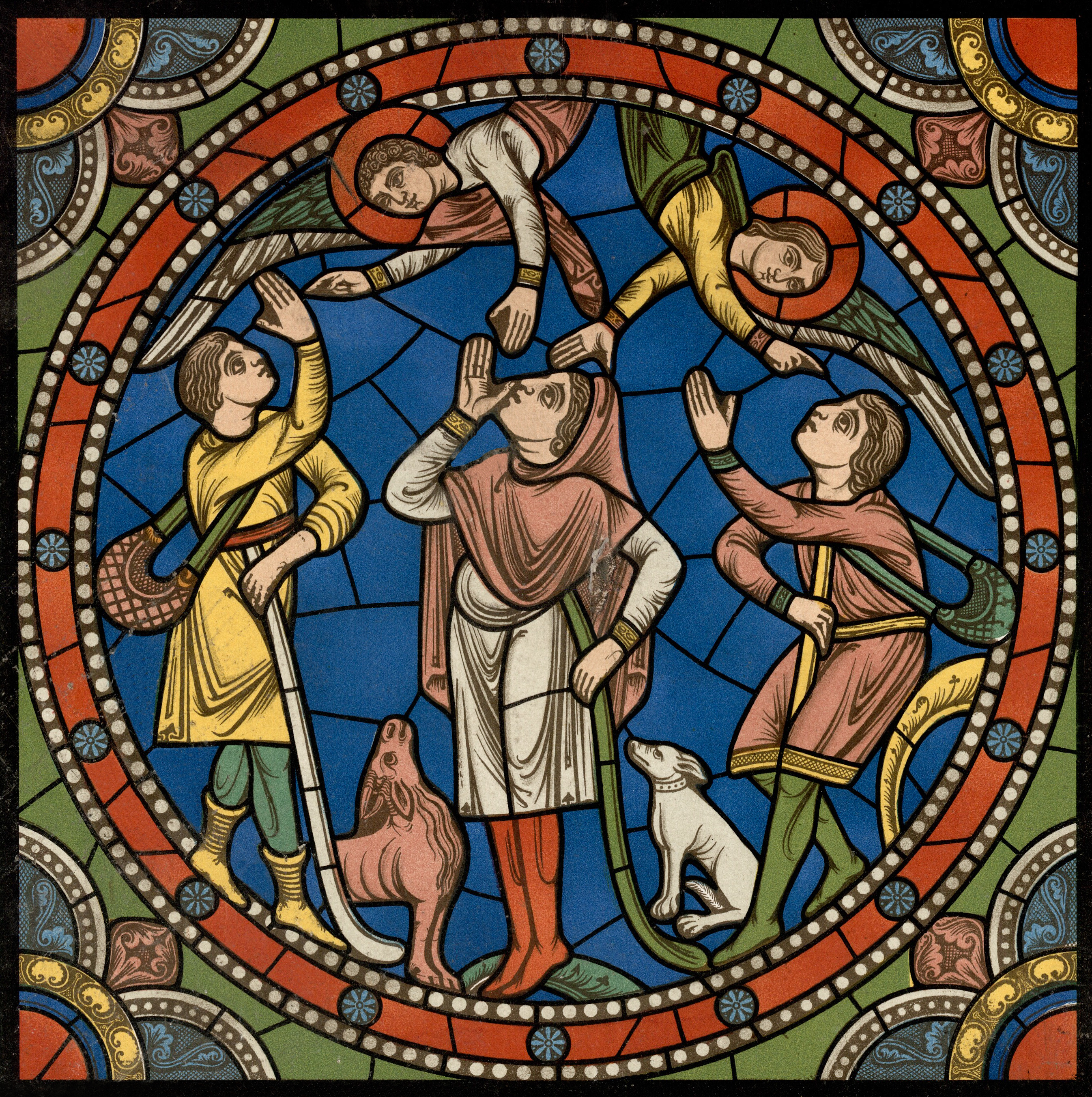 Chartres VITRAIL DE LA VIE DE JÉSUS-CHRIST Motiv 04 Les anges apparaissent aux bergers