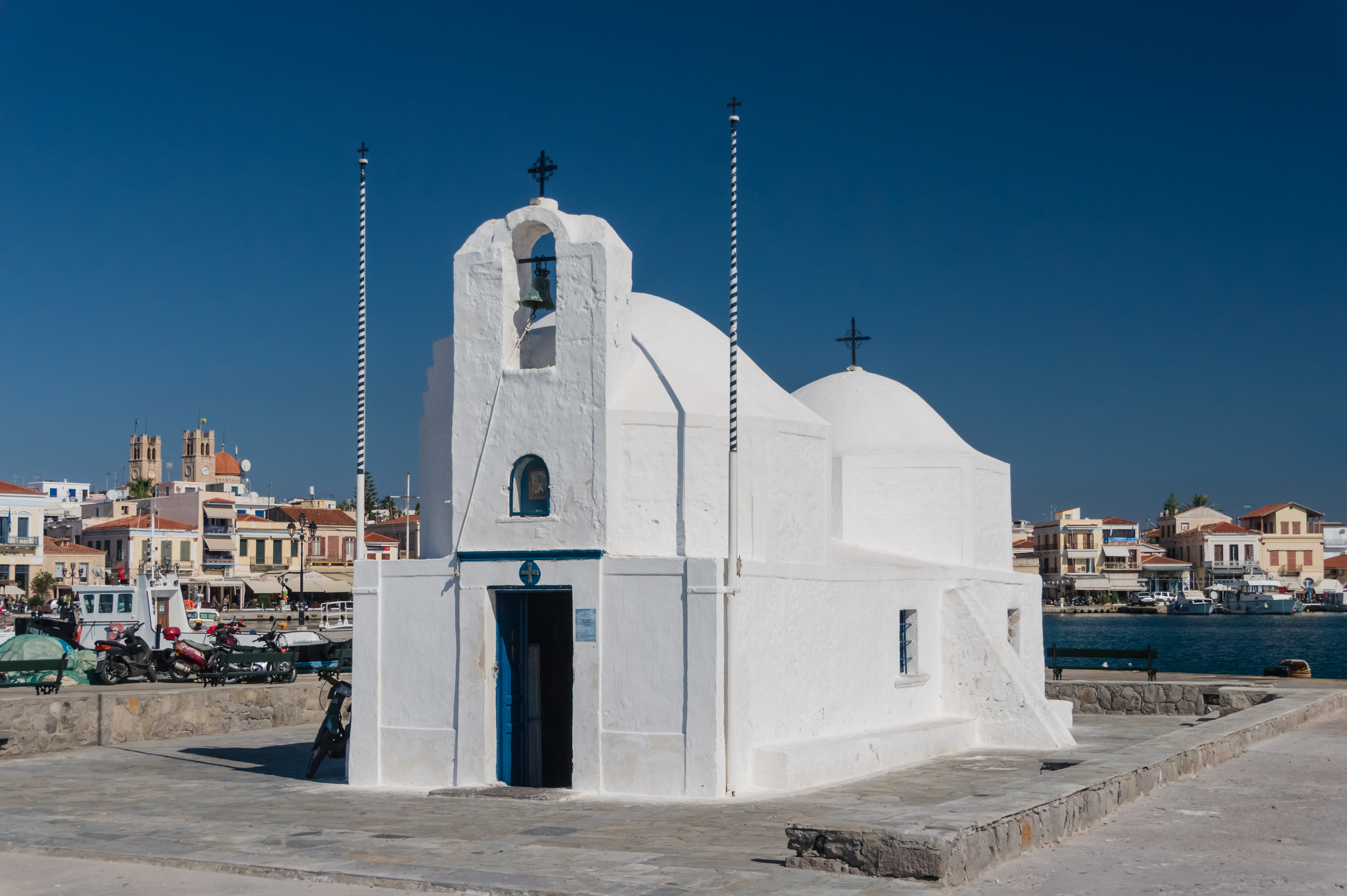Church Agios Nikolaos Aegina harbor, Greece