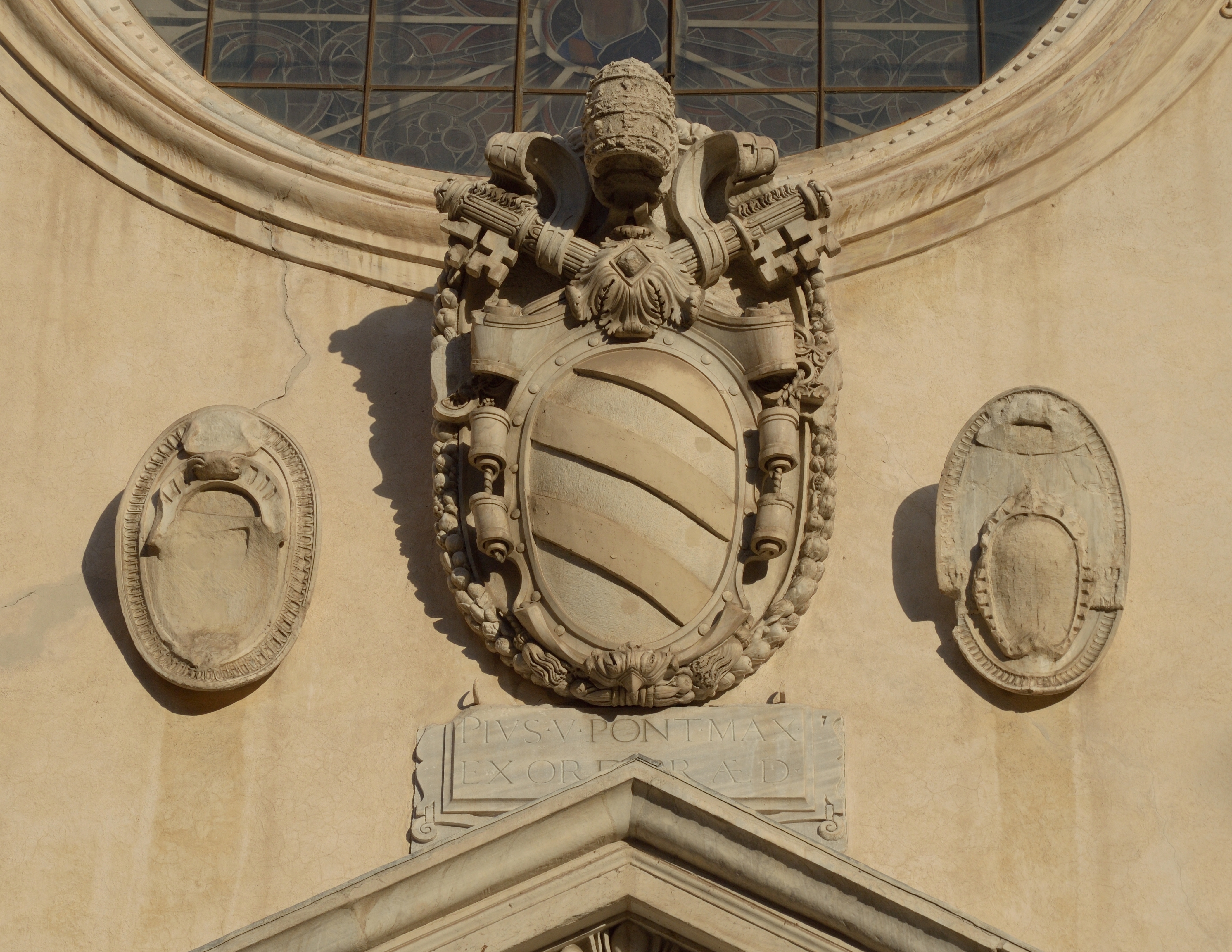 Coa of Pope Pius V on the church Saint Mary above Minerva