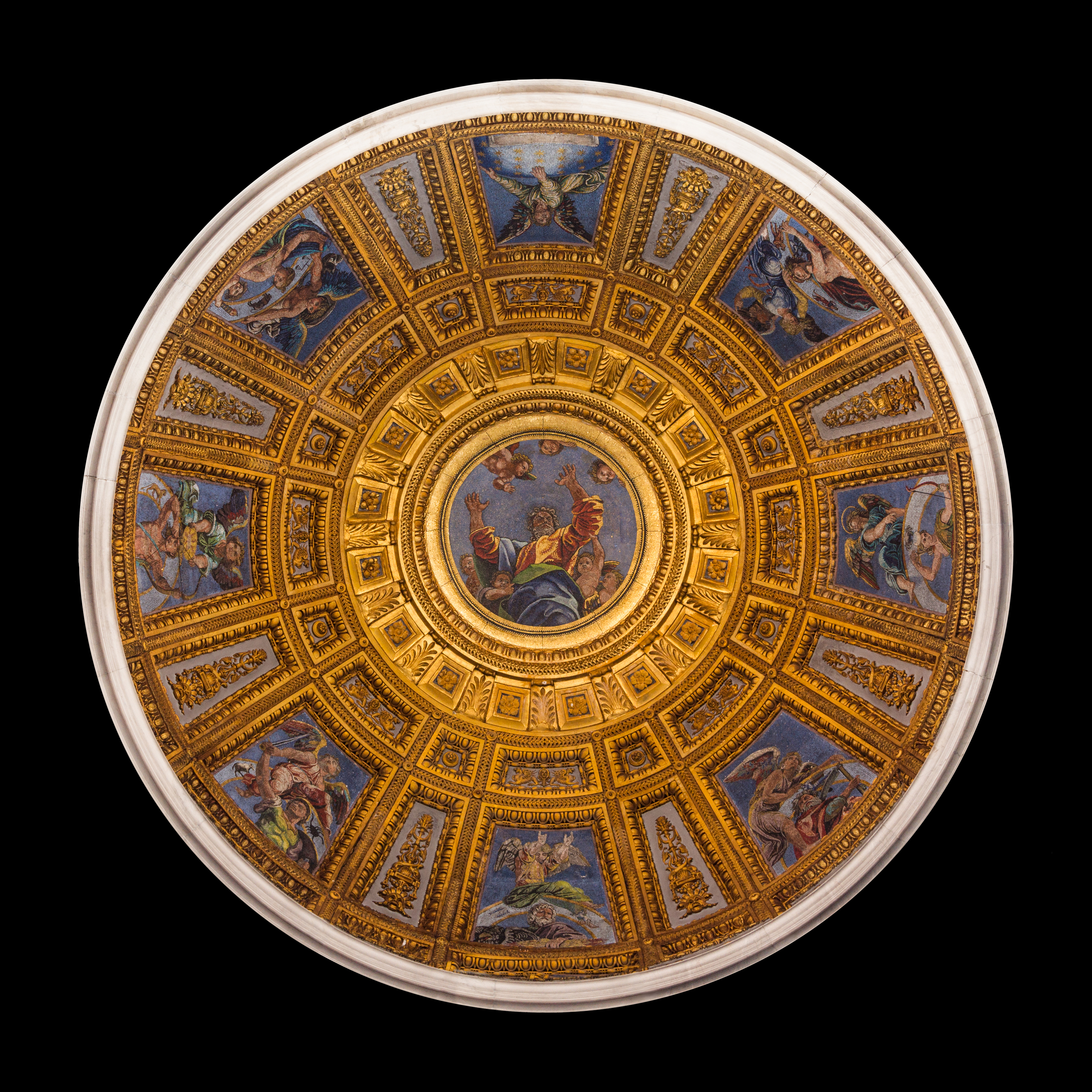 Dome Cappella Chigi from inside, Santa Maria del Popolo, Rome, Italy