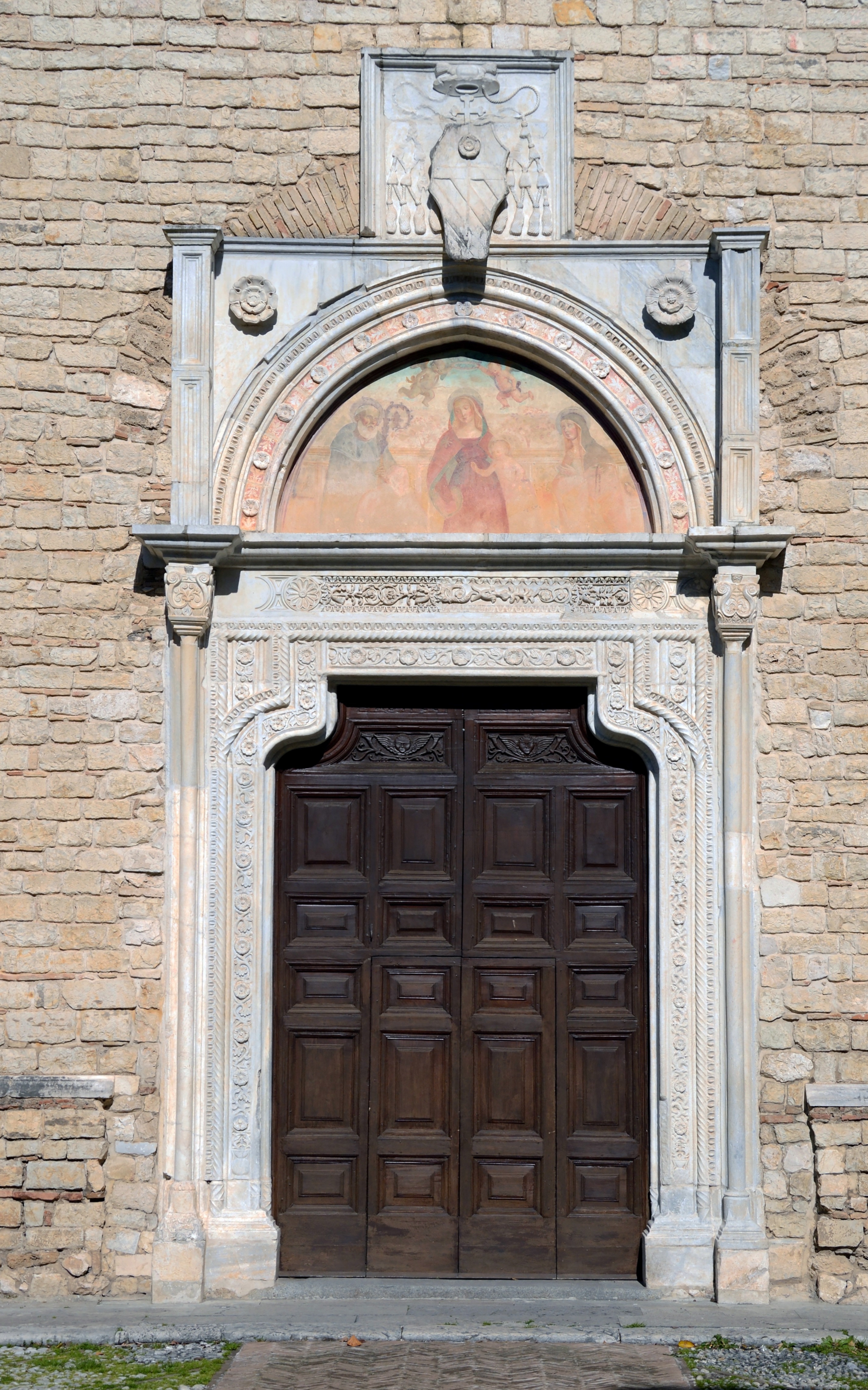 Door of the church in Abbazia di Farfa