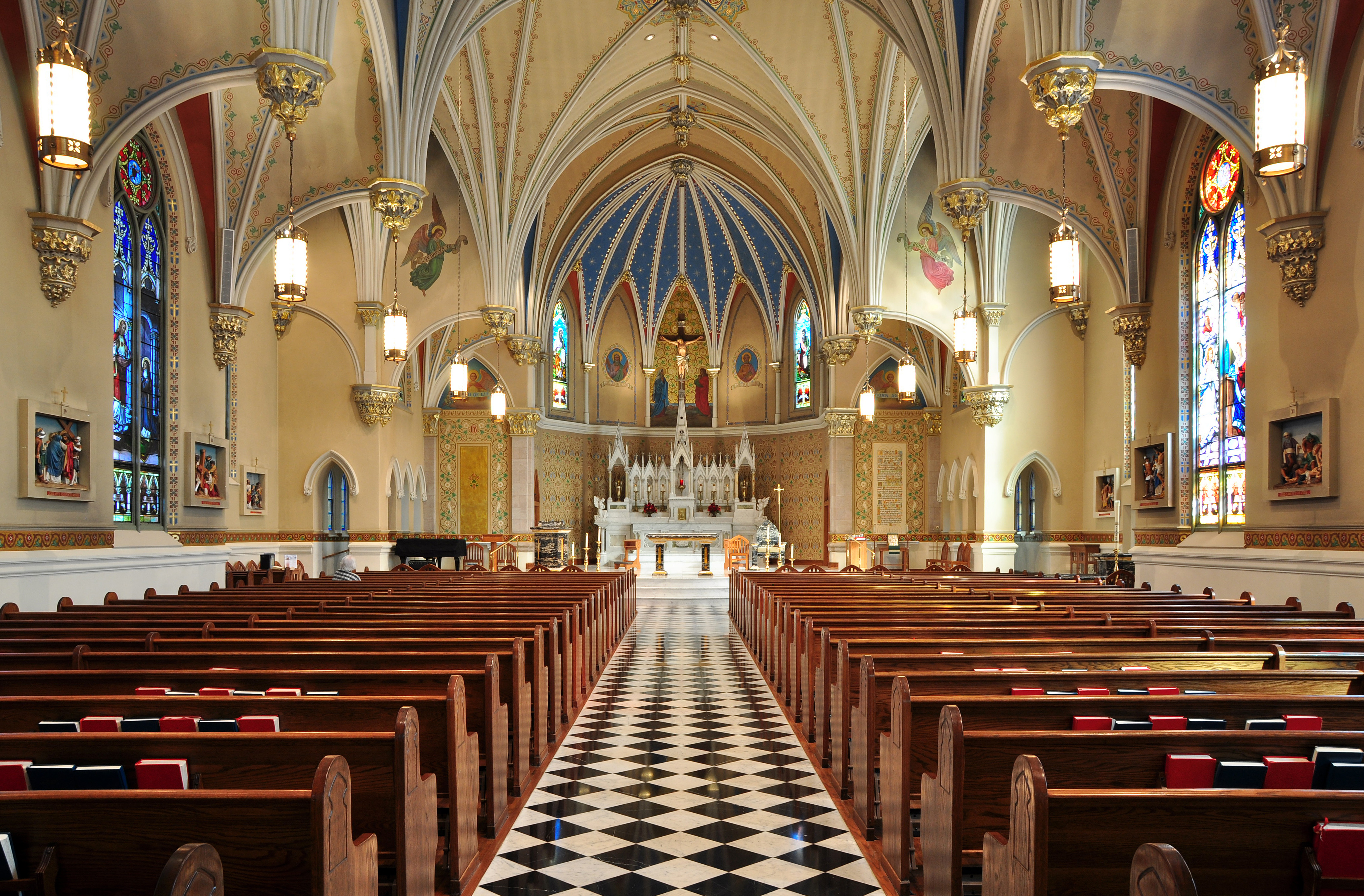 Interior of St Andrew's Catholic Church in Roanoke, Virginia