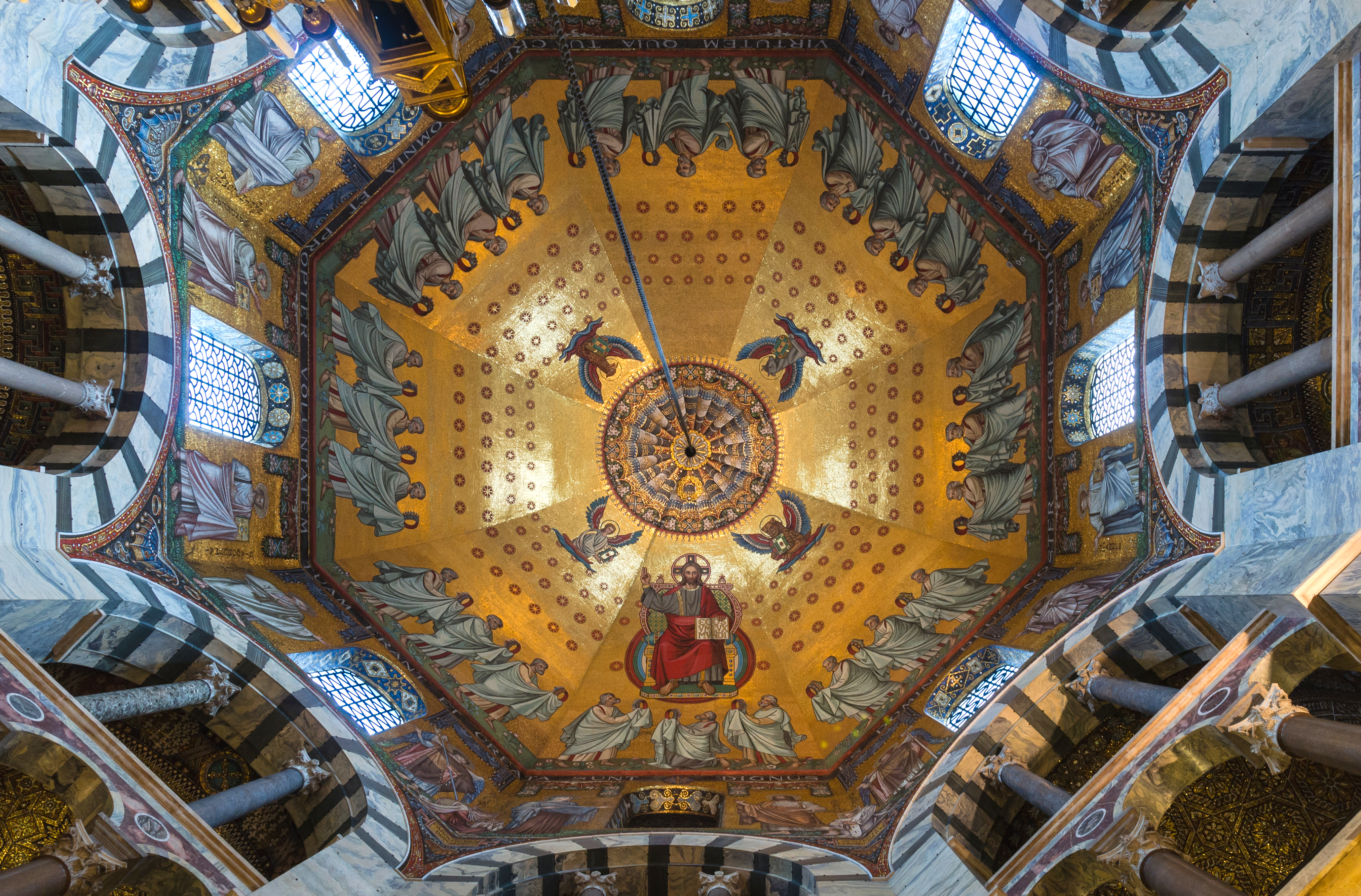 Main mosaic ceiling, Aachen Cathedral, Germany