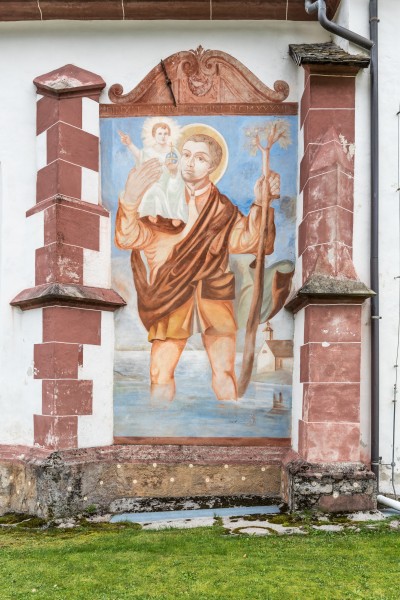 Lesachtal Liesing Pfarrkirche hl. Nikolaus Christophorus-Fresko 06102018 4925