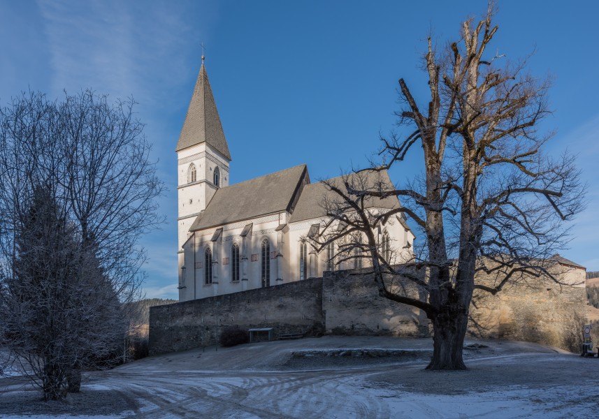 Metnitz Grades Filial- und Wallfahrtskirche hl Wolfgang SO-Ansicht 21122016 5745