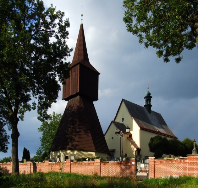 Rtyně v Podkrkonoší (Hertin) - kostel sv. Jana Křtitele a zvonice