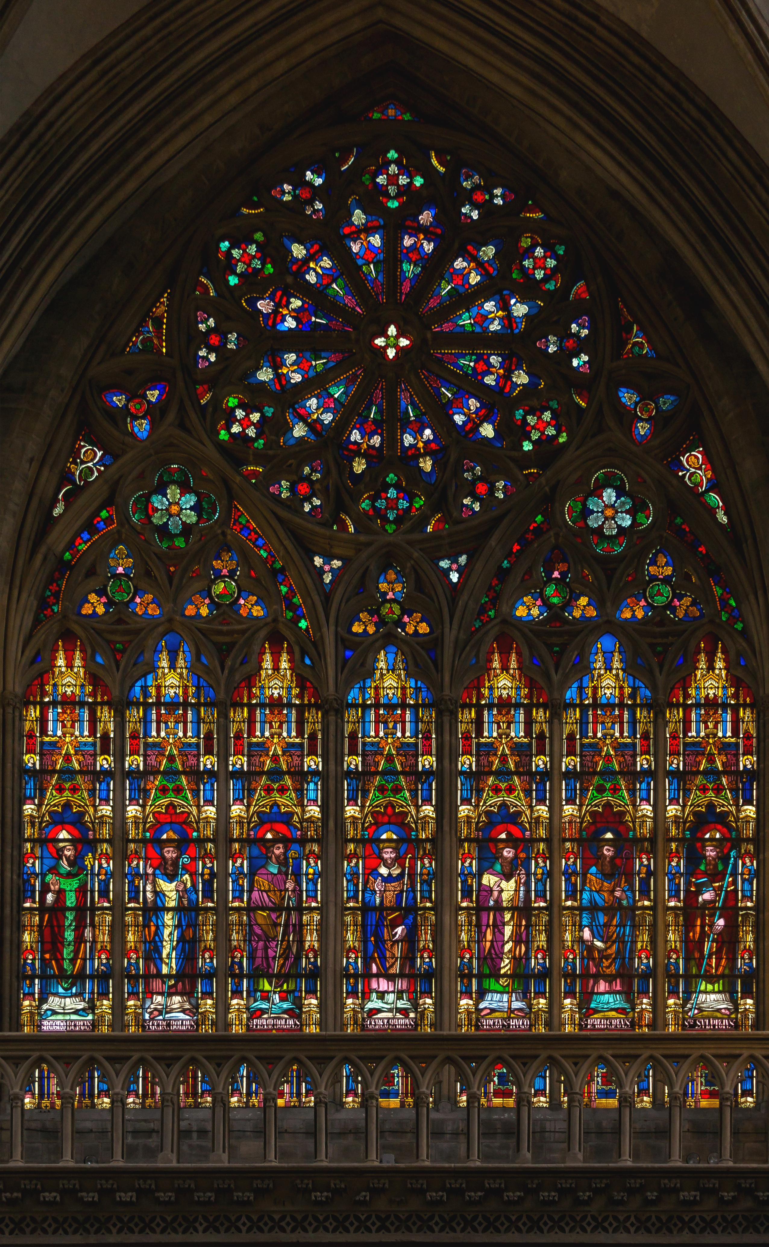 Stained glass windows cathedral Bayeux