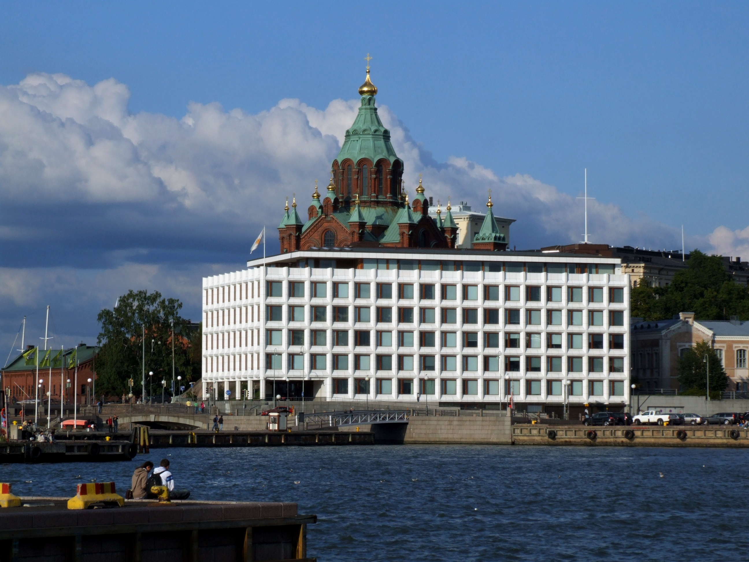 Stora Enso headquarters and Uspensky Cathedral, Helsinki (Helsingfors)