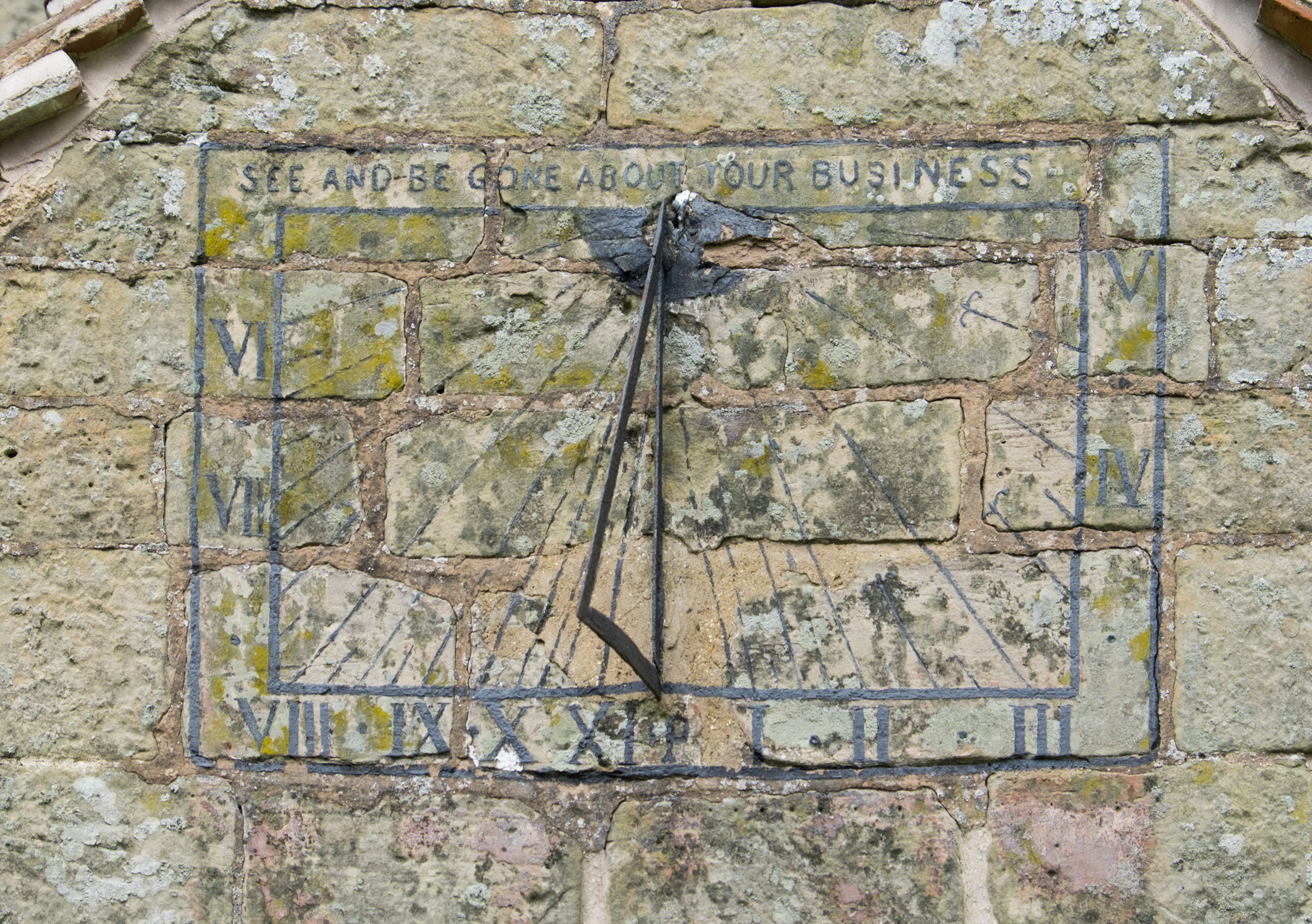 Sundial on the porch of St. Giles Church, Chesterton