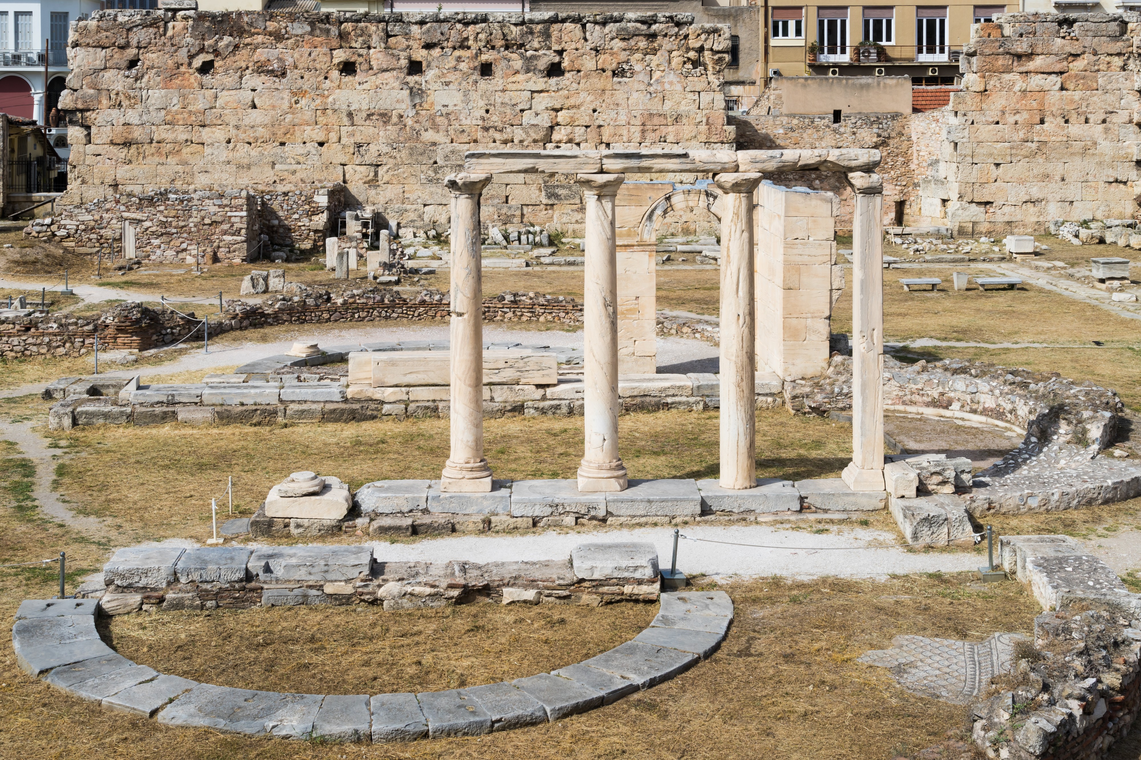 Church ruins Hadrian's library Athens Greece