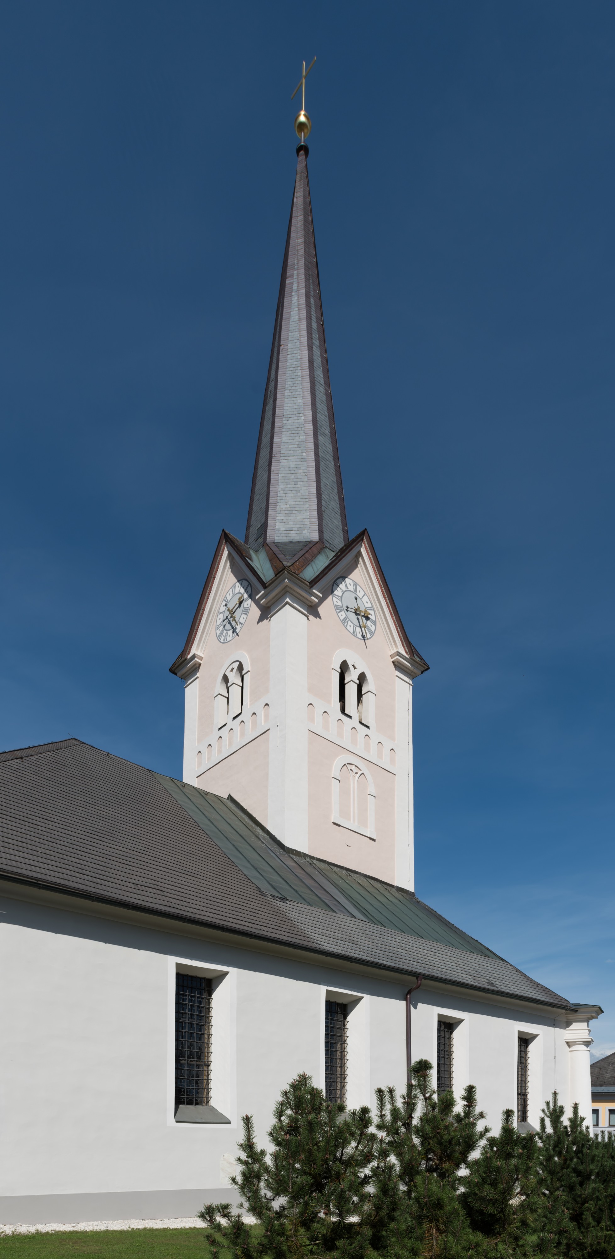 Moosburg Pfarrkirche Hll Michael und Georg O-Teil Kirchturm 15092015 7421