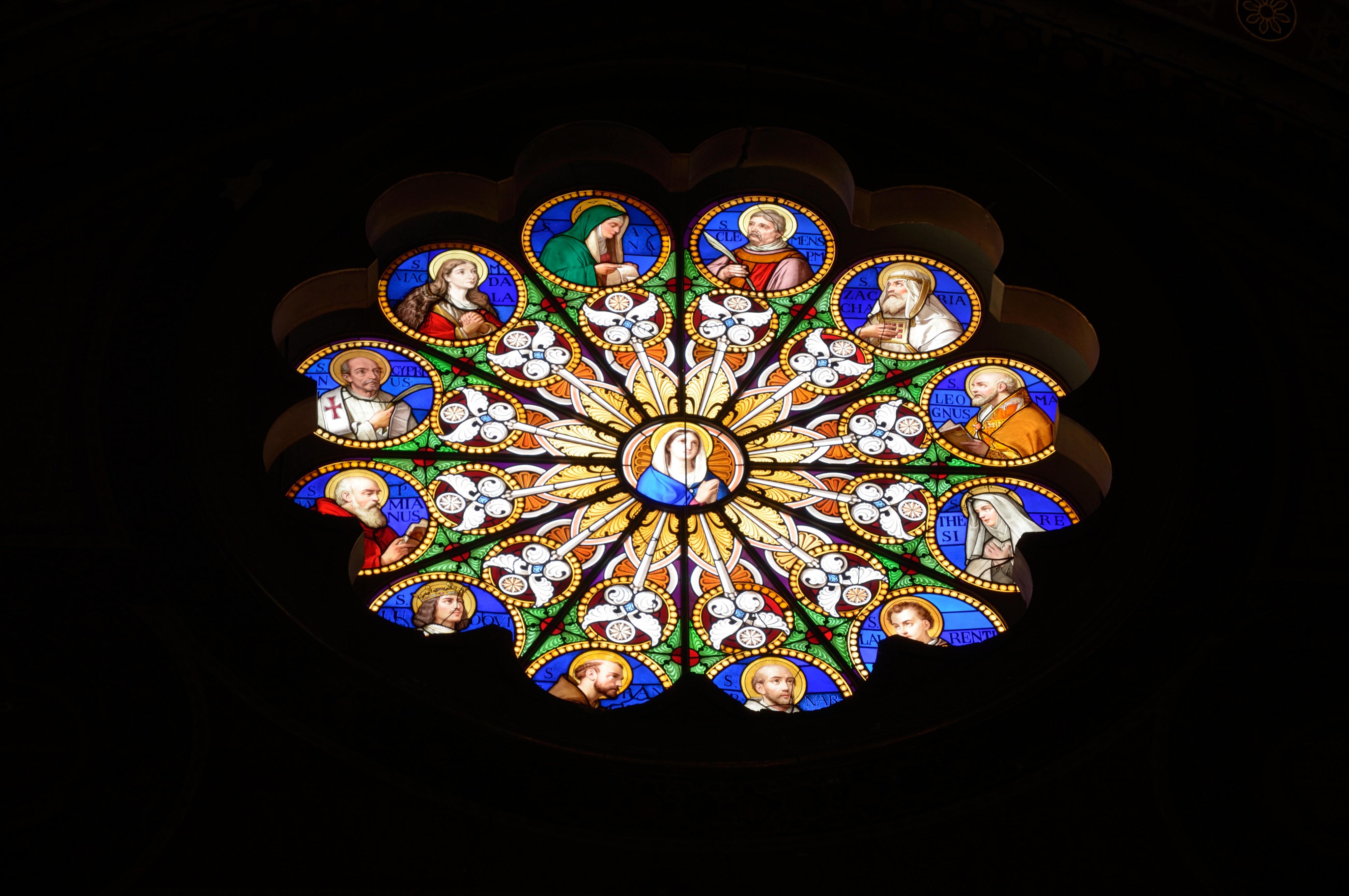 Rose window of the church Saint Mary above Minerva