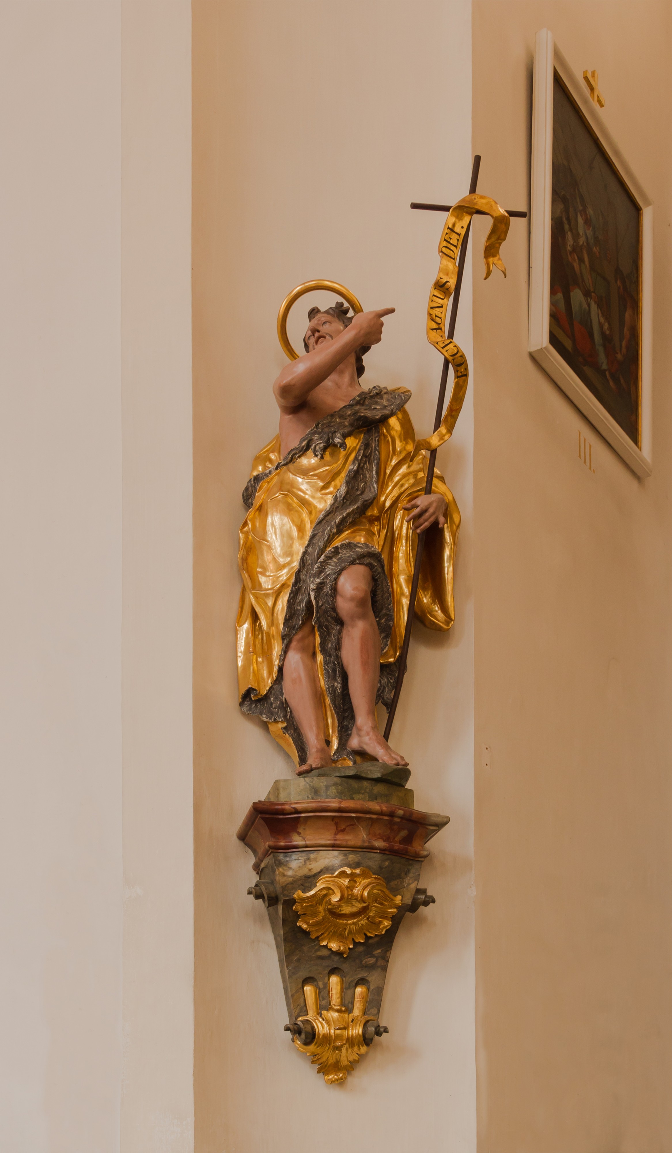 Saint John the Baptist, church Saint Peter Saint Paul, Oberammergau, Bavaria, Germany