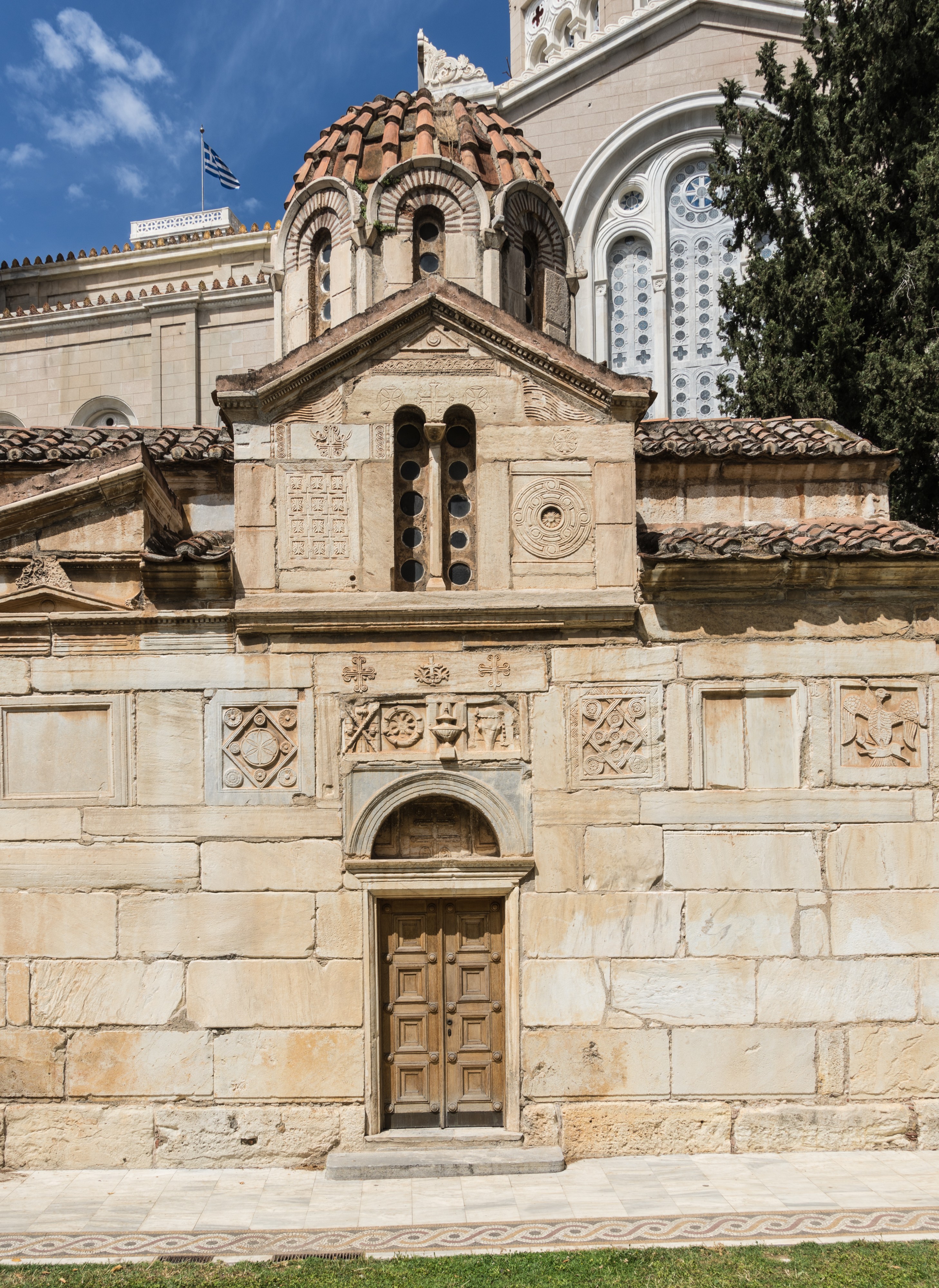 Side façade of the Panagia church Athens Greece