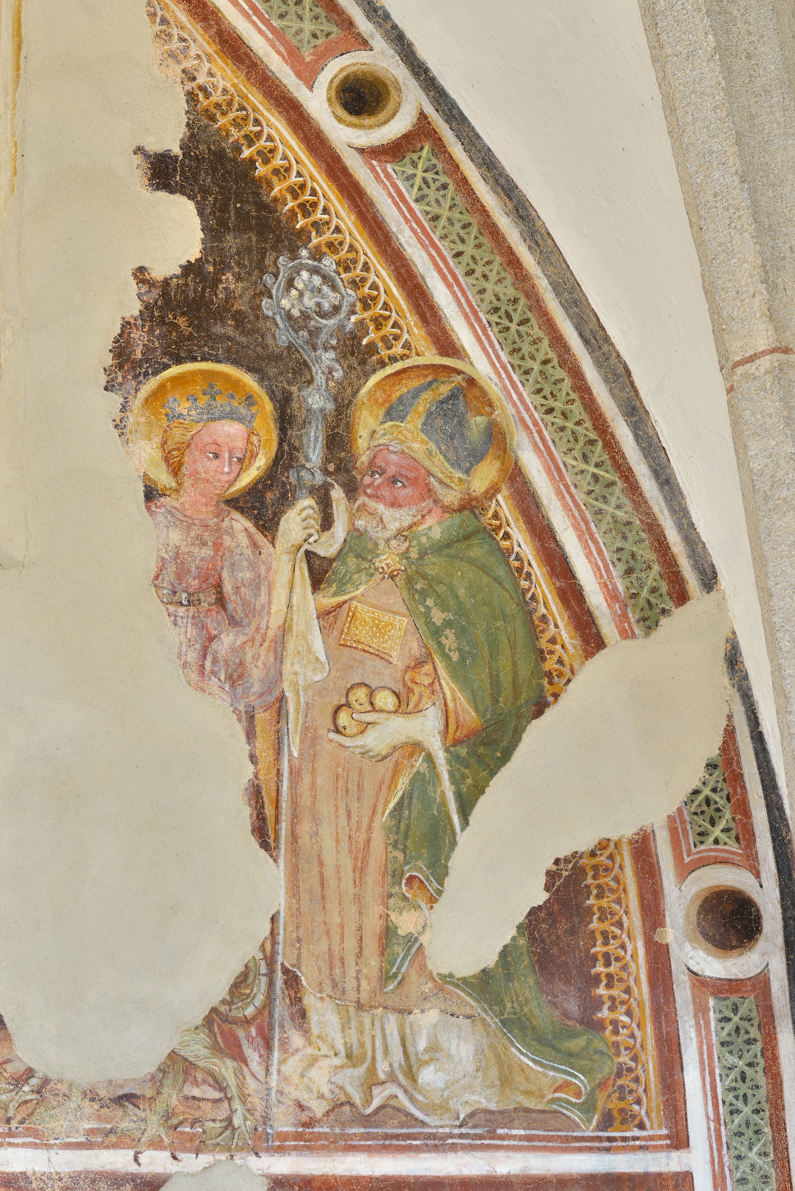 St. Andreas in Antlas Ritten Fresco Hl. Margaret und Nikolaus
