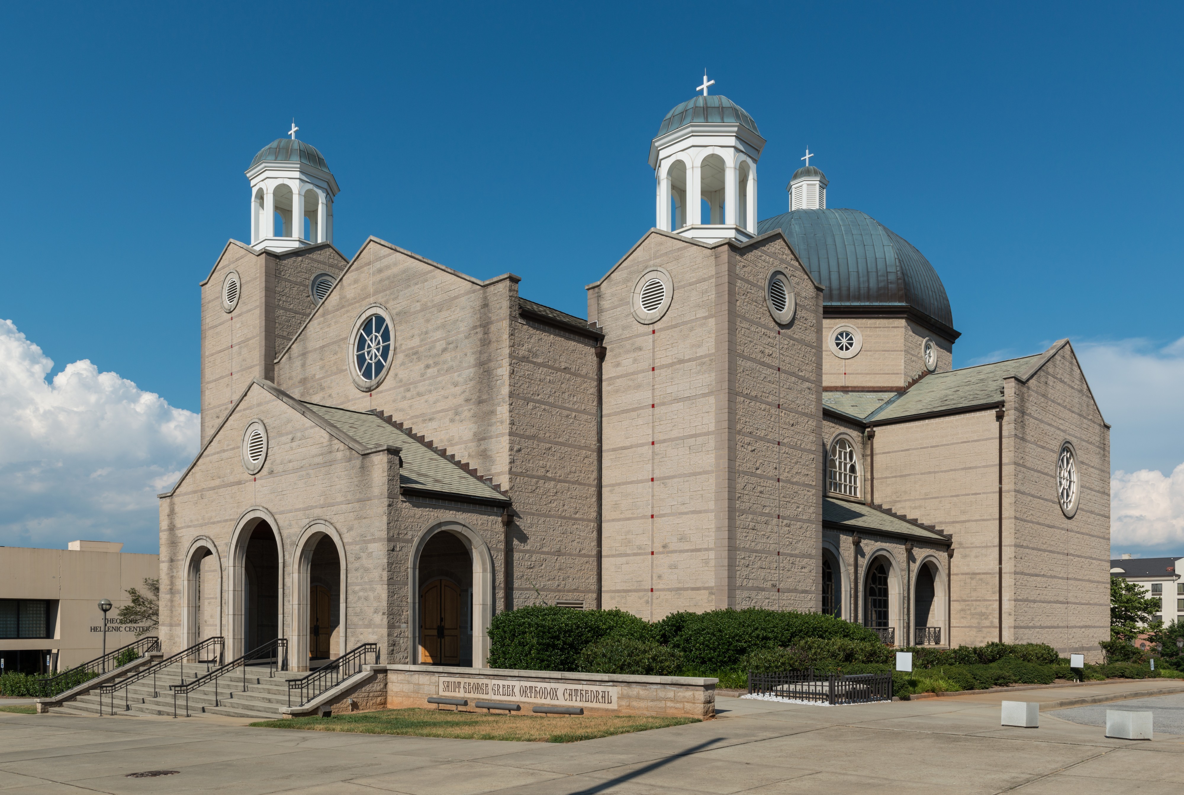 St. George Greek Orthodox Cathedral, Greenville SC, West view 20160701 1