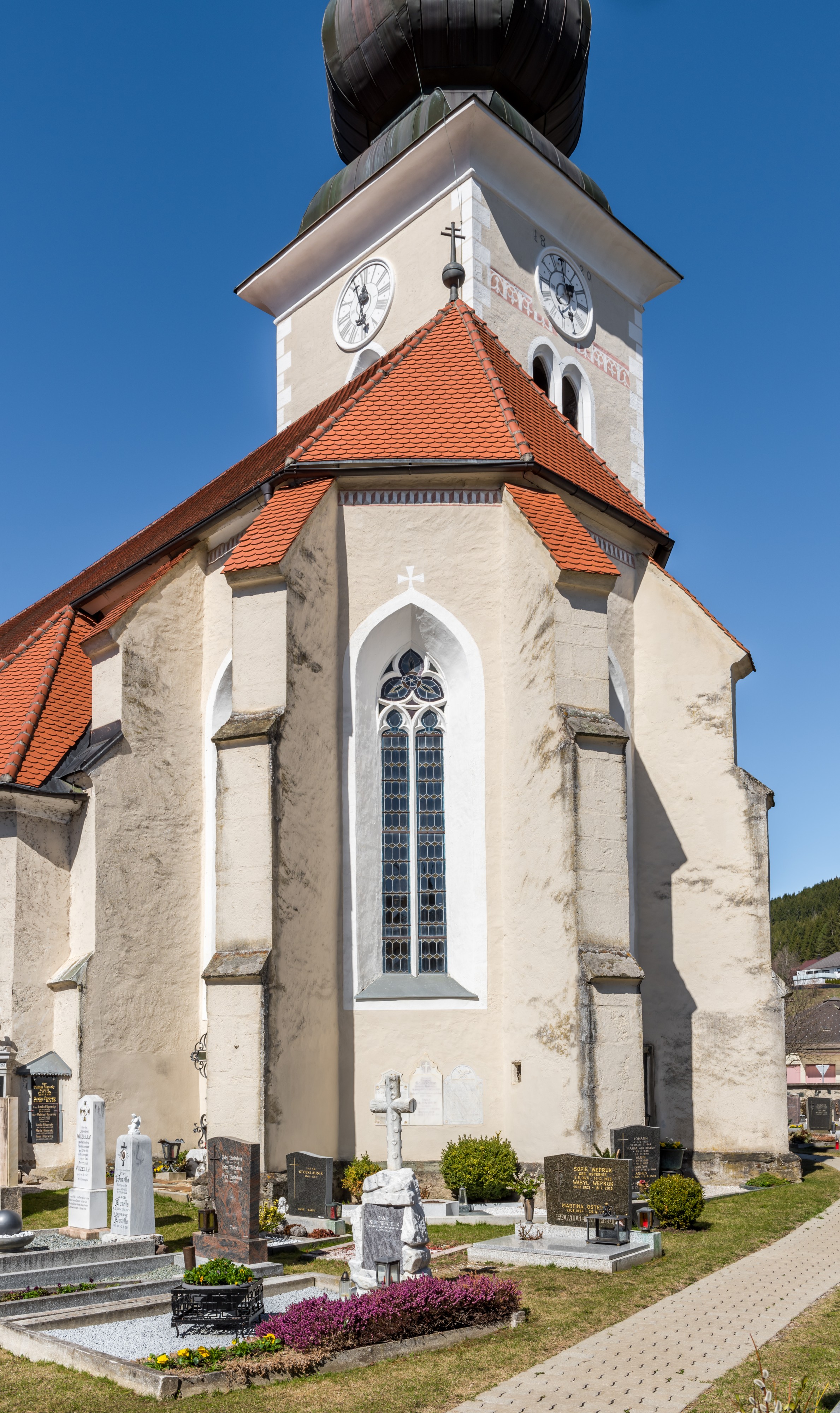 Weitensfeld Wehrkirchhof Pfarrkirche hl Johannes Evangelist Apsis SO-Ansicht 27032017 7000
