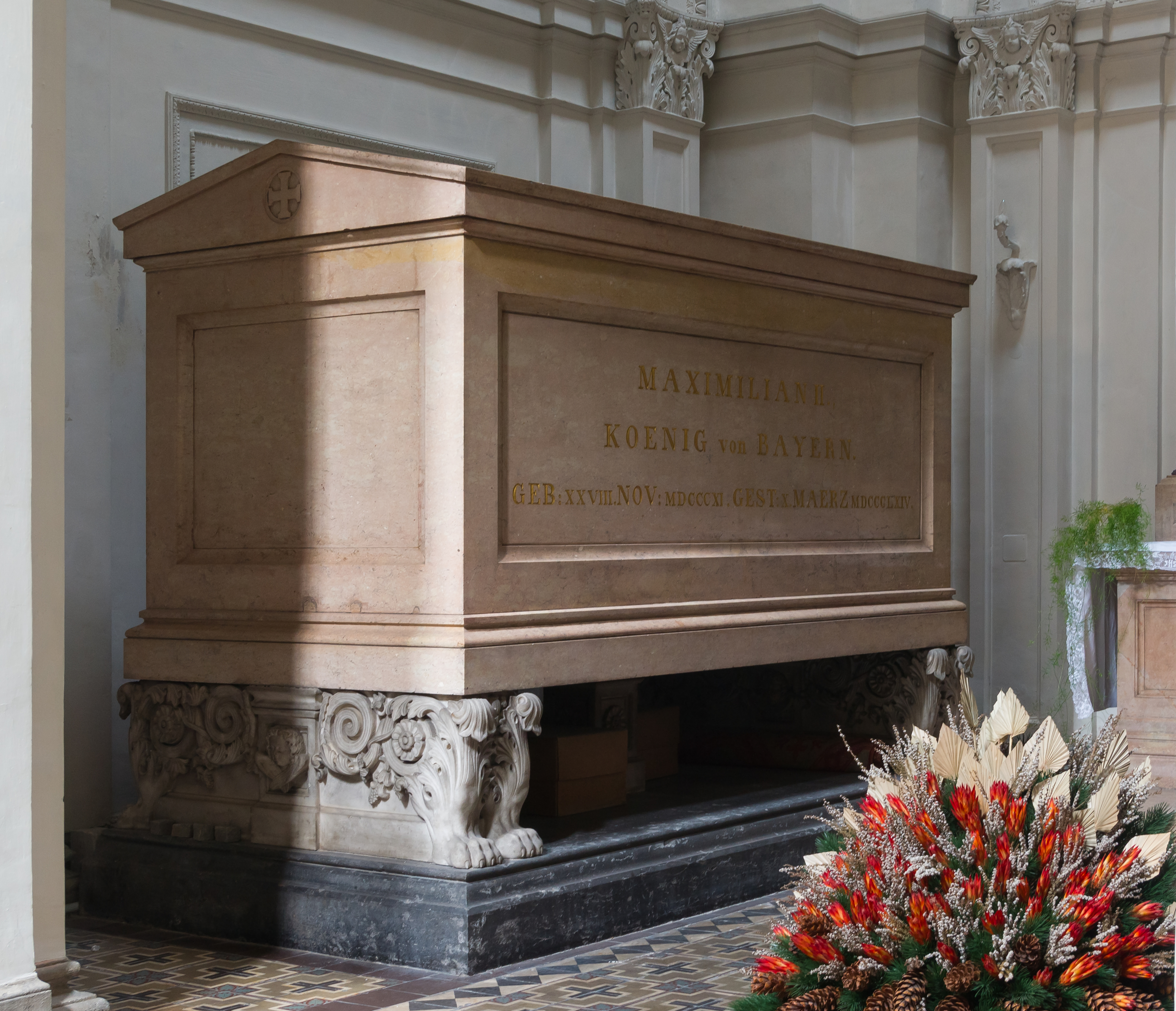 Tomb Maximilian II von Bayern inside Theatinerkirche Munich