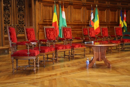 Estrade in the great amphitheatre of La Sorbonne school in Paris, France.