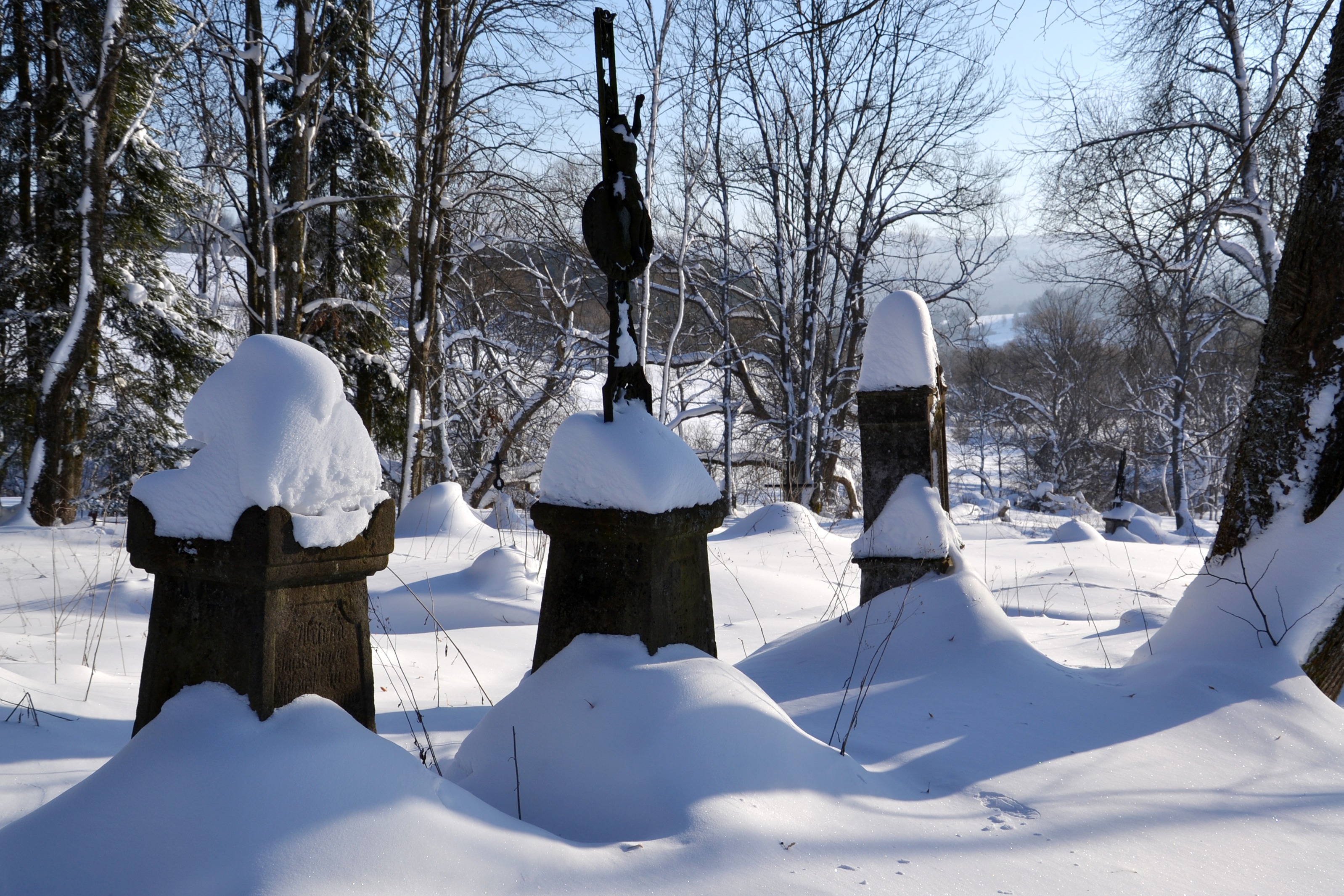 Łupków (Lupkiv) - old cemetery in winter 02