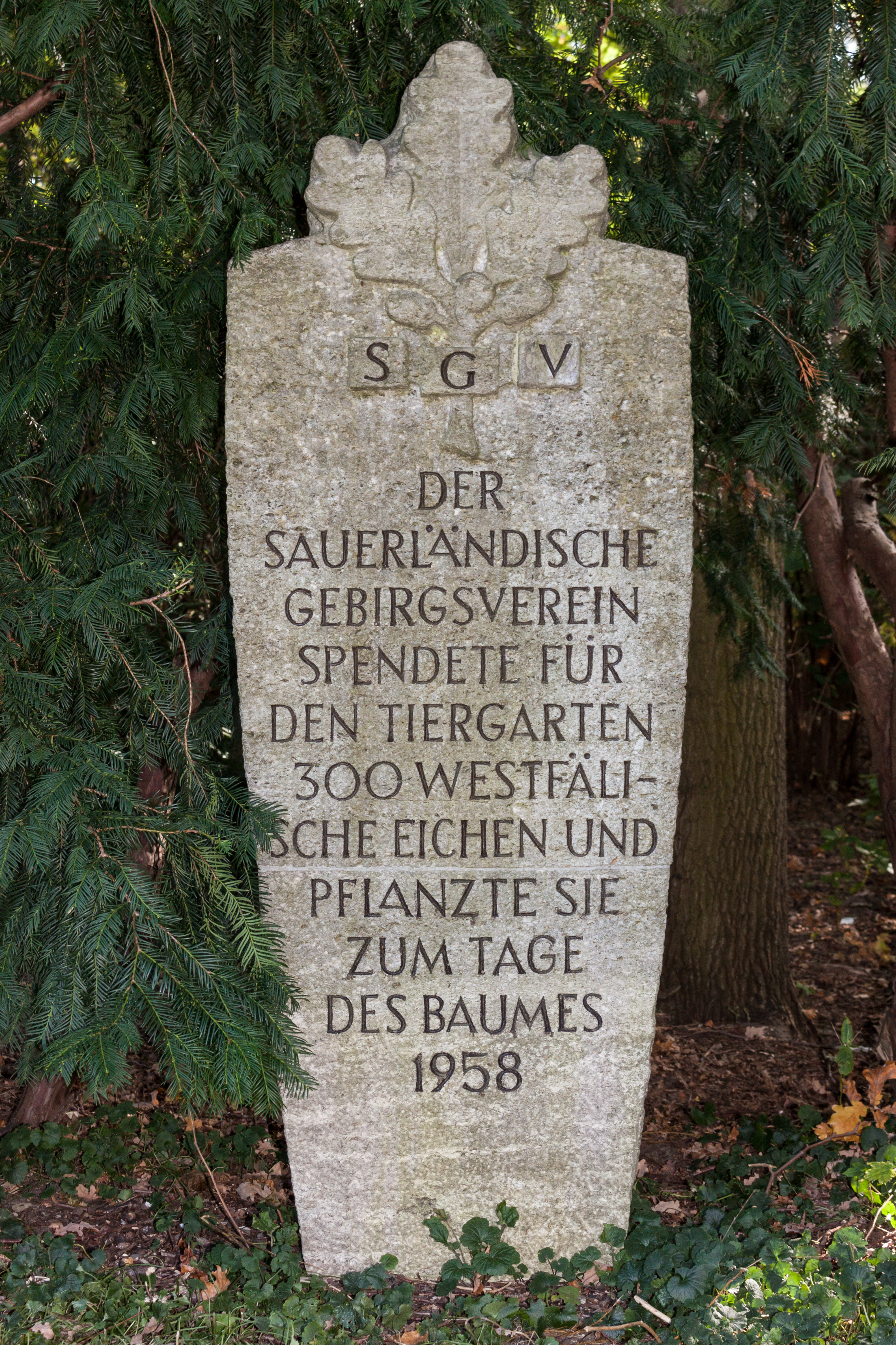Berlin Tiergarten Gedenkstein Baumspende SGV